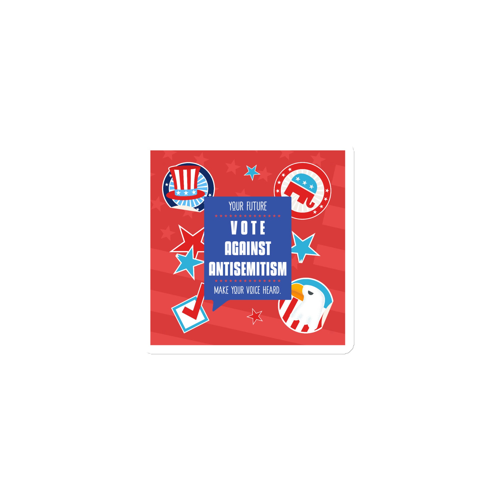Vote Against Antisemitism | Die-Cut Magnet