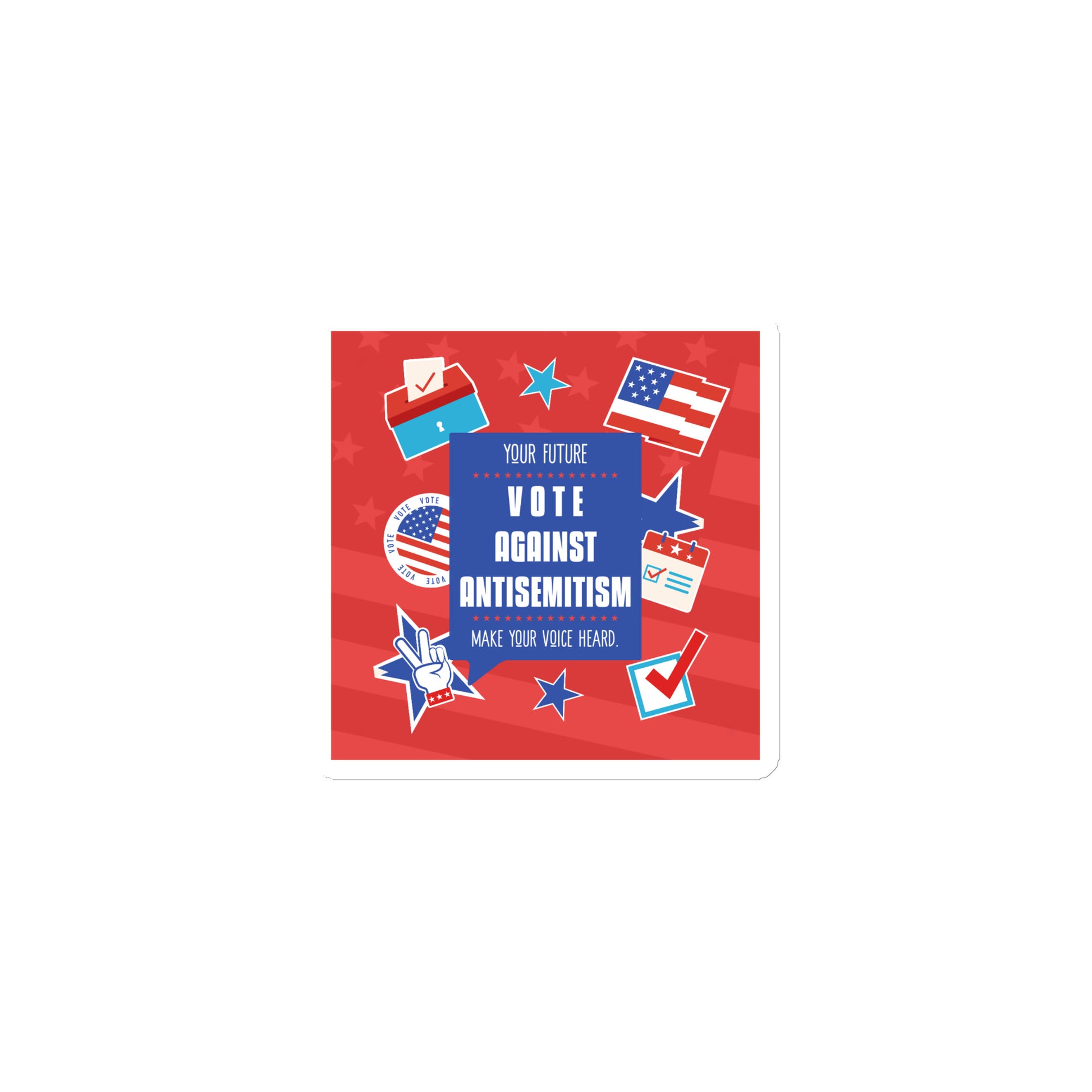 Vote Against Antisemitism | Die-Cut Magnet
