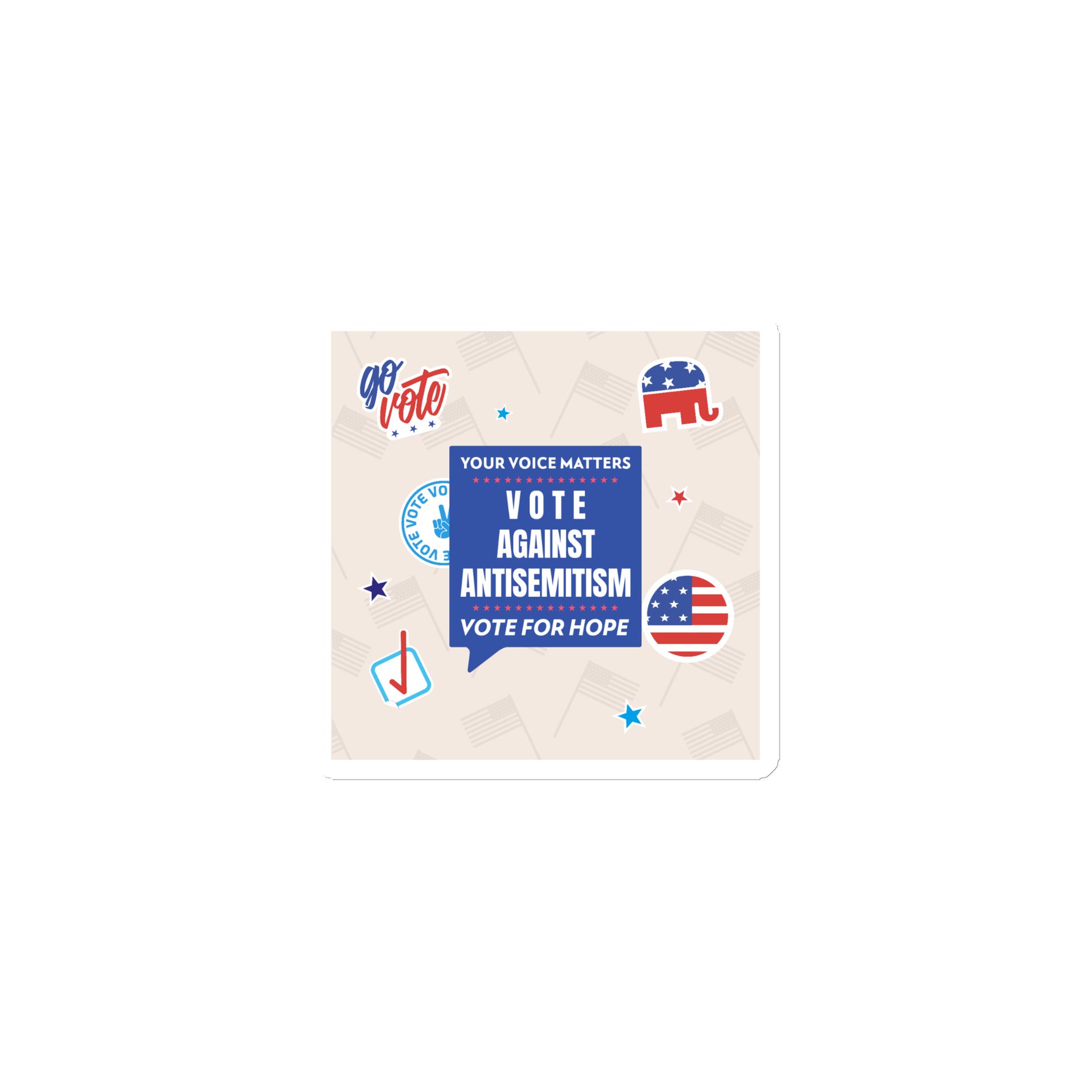 Vote Against Antisemitism | Die-Cut Magnet