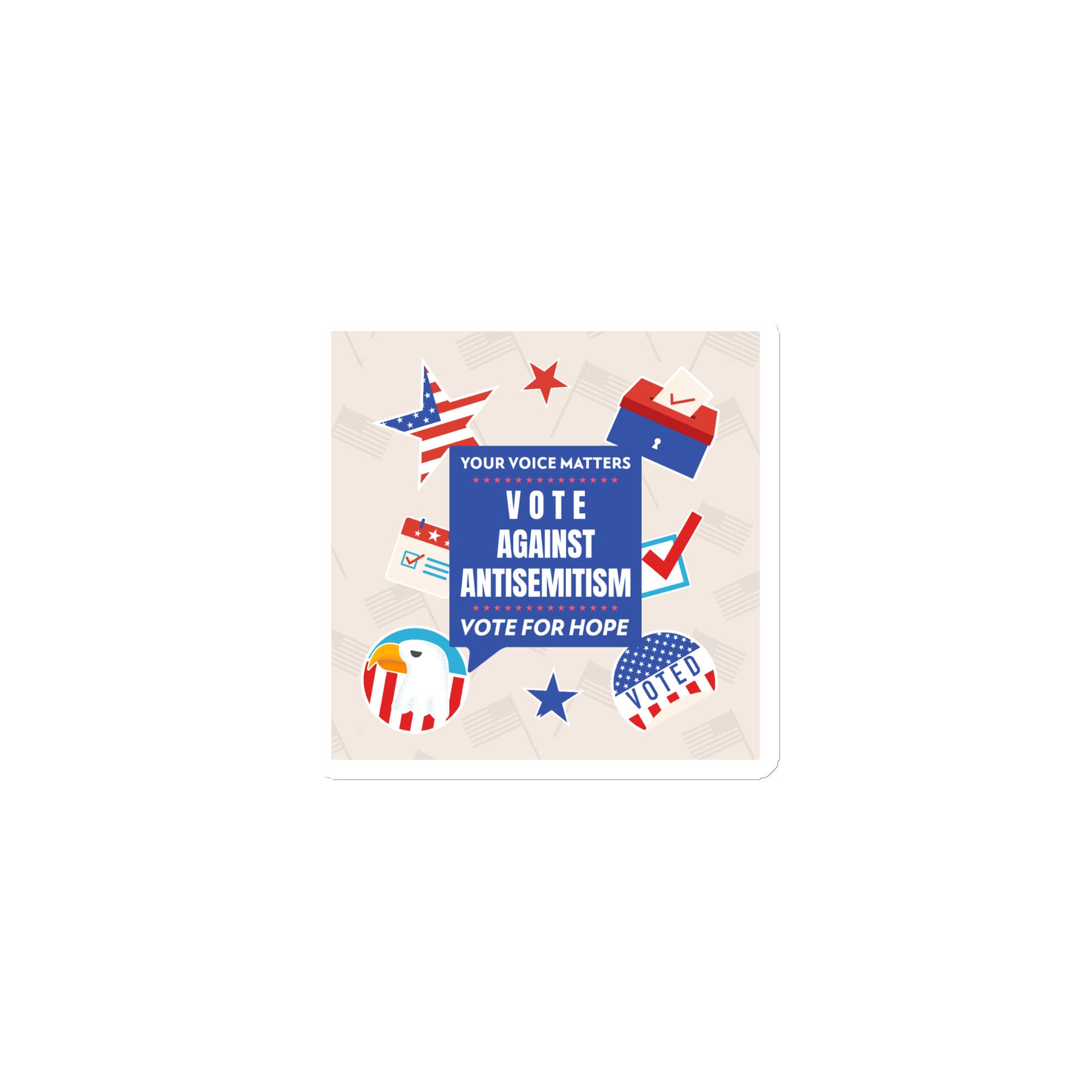 Vote Against Antisemitism | Die-Cut Magnet