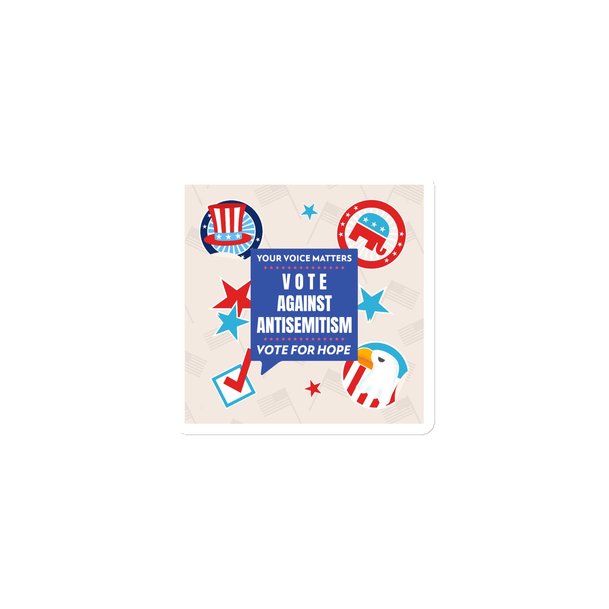 Vote Against Antisemitism | Die-Cut Magnet