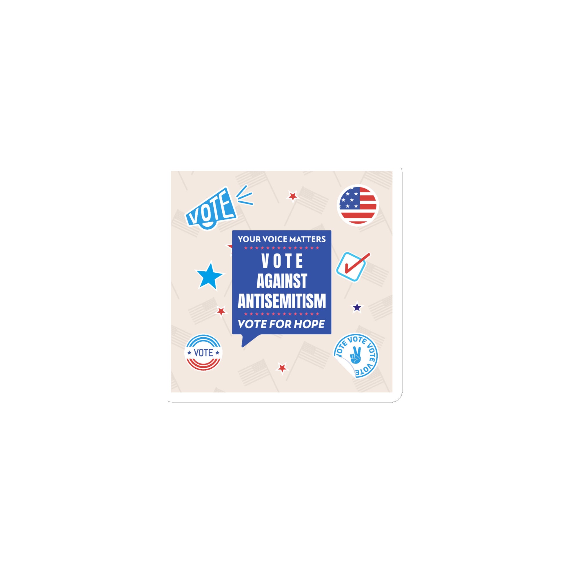 Vote Against Antisemitism | Die-Cut Magnet