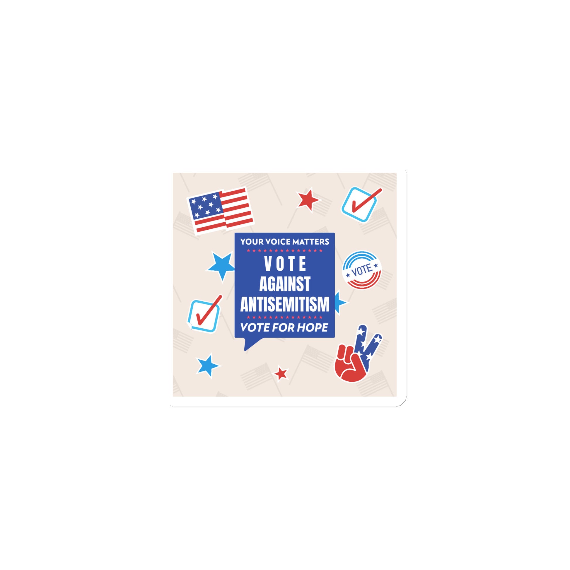 Vote Against Antisemitism | Die-Cut Magnet