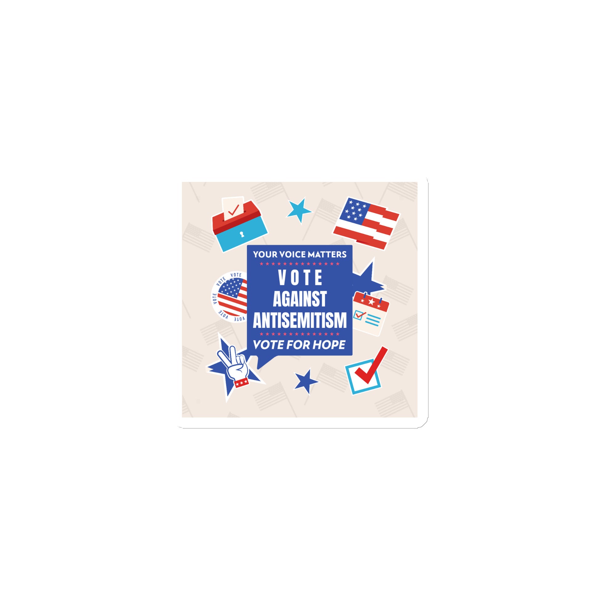 Vote Against Antisemitism | Die-Cut Magnet
