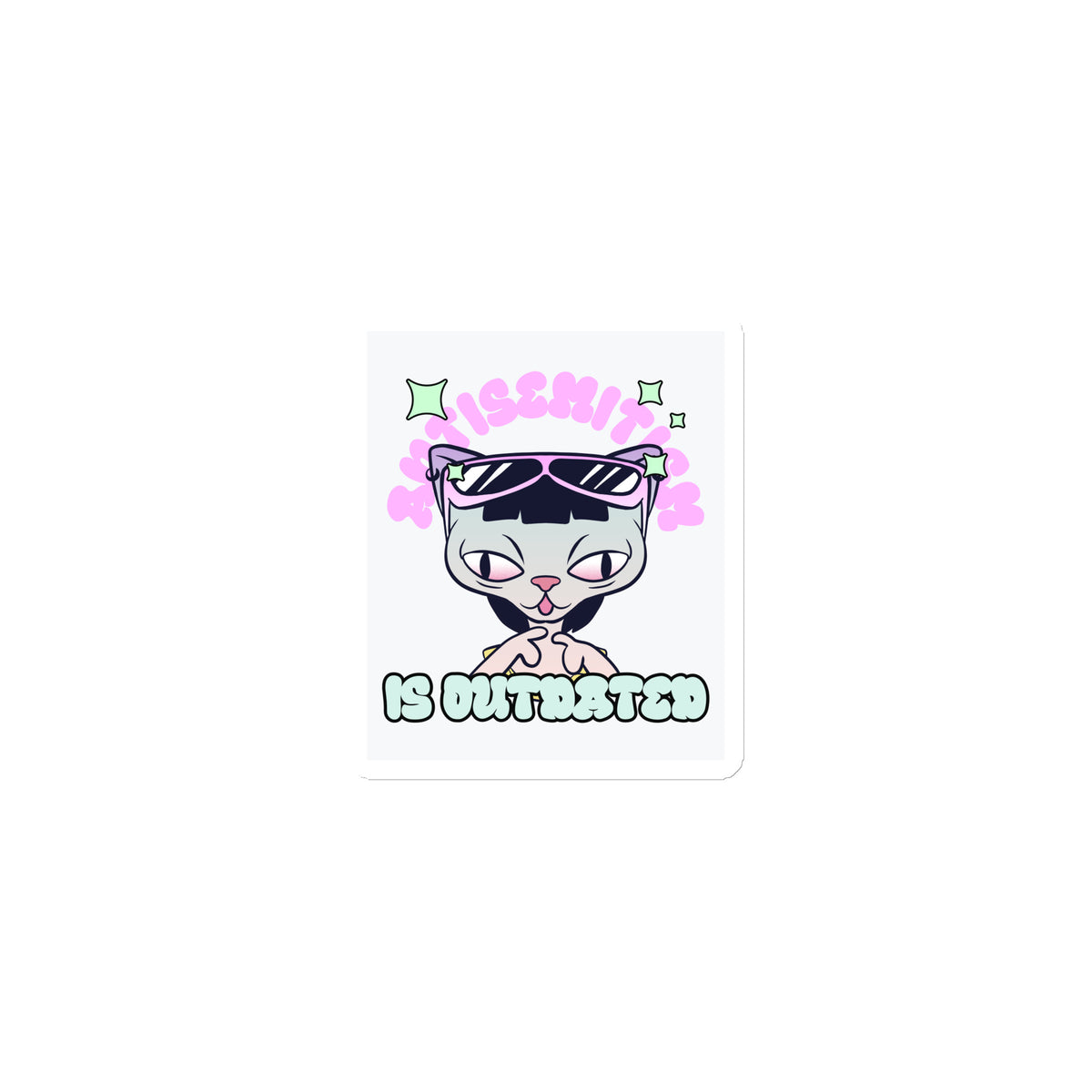 Cool Cat | Antisemitism Is Outdated | Die-Cut Magnet Jouparty