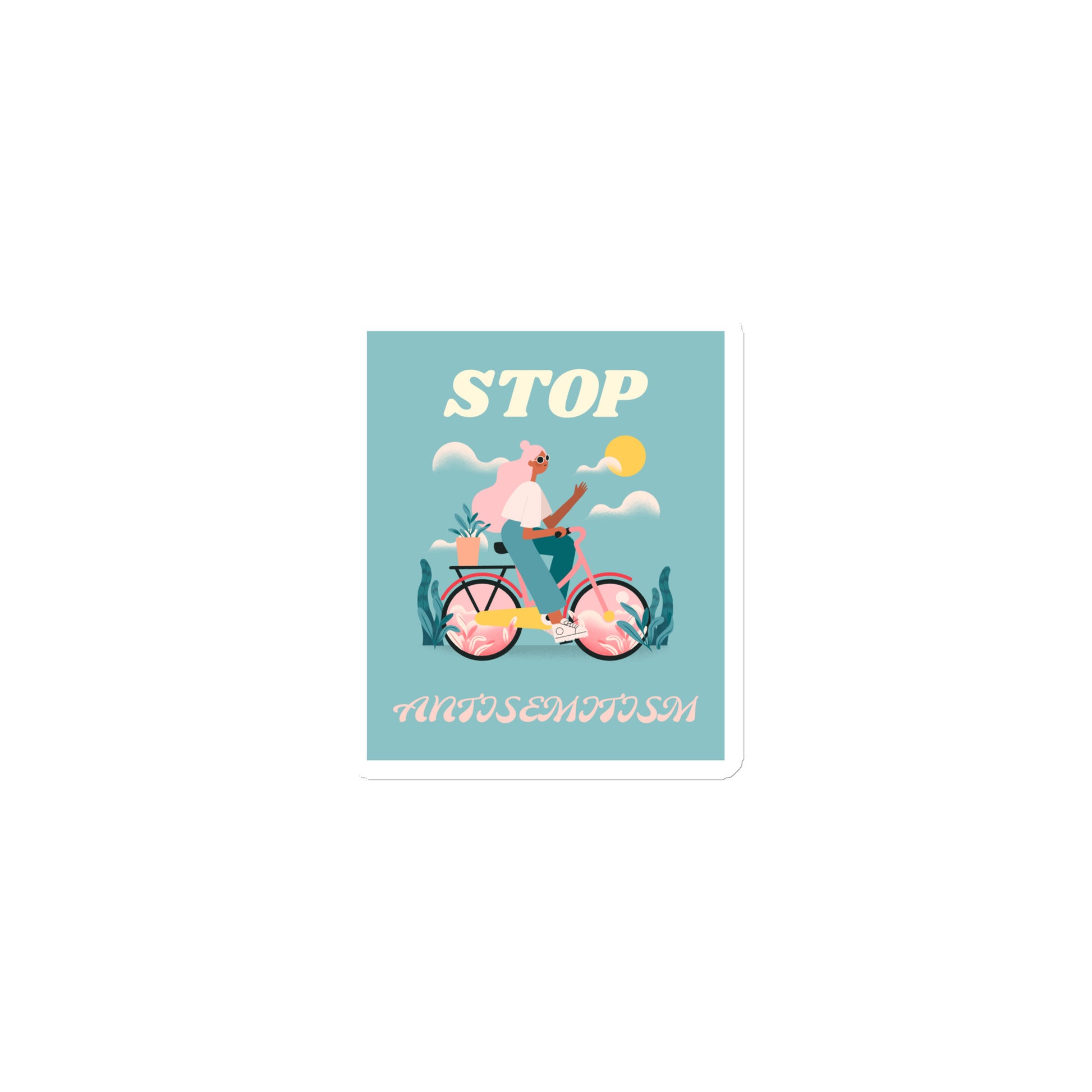 Bike Journey | Stop Antisemitism | Die-Cut Magnet