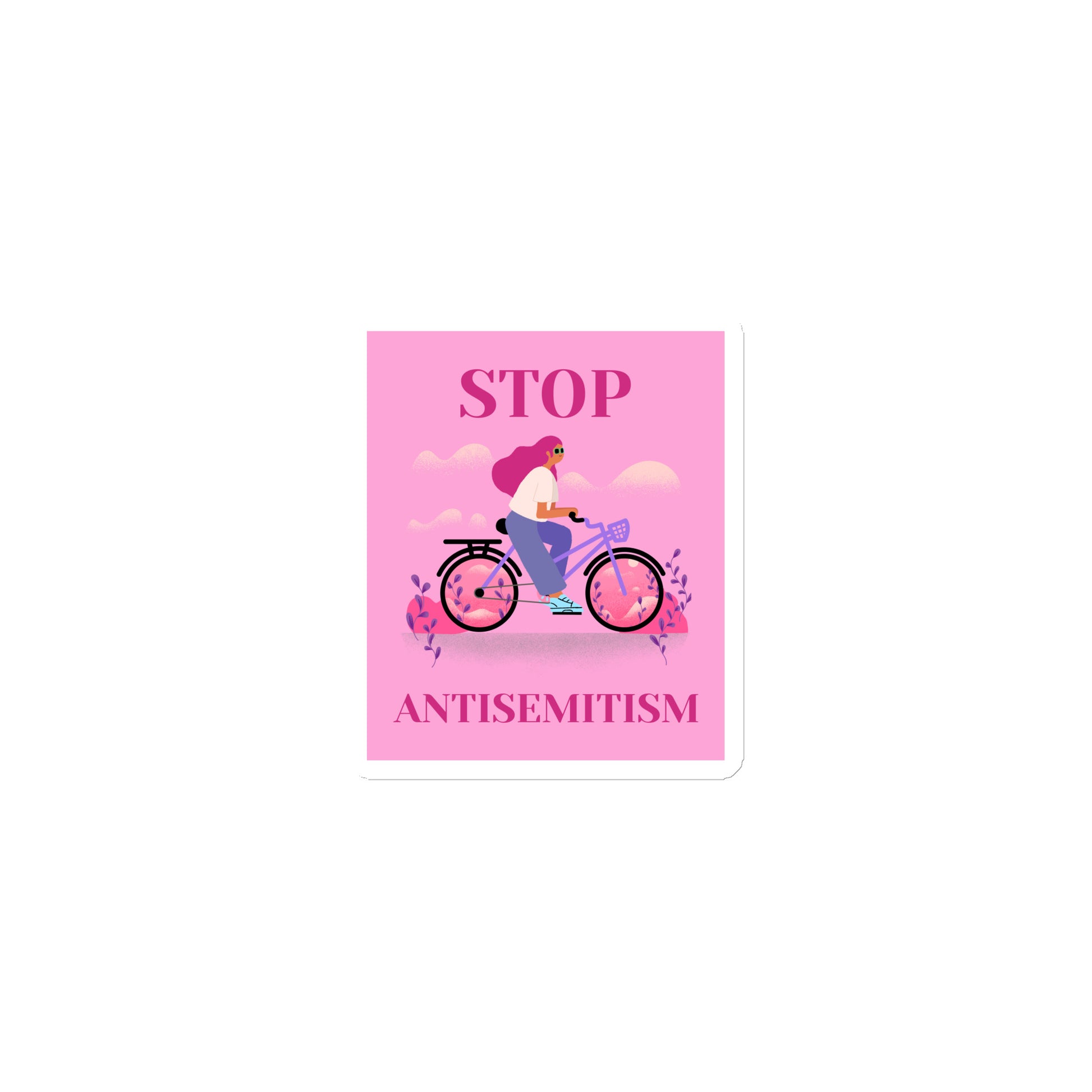 Bike Journey | Stop Antisemitism | Die-Cut Magnet