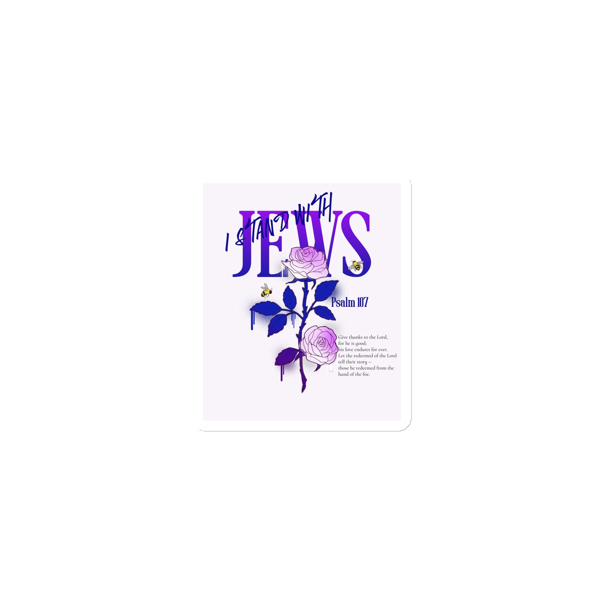 I Stand With Jews | Flower Christian Bible Verse | Die-Cut Magnet