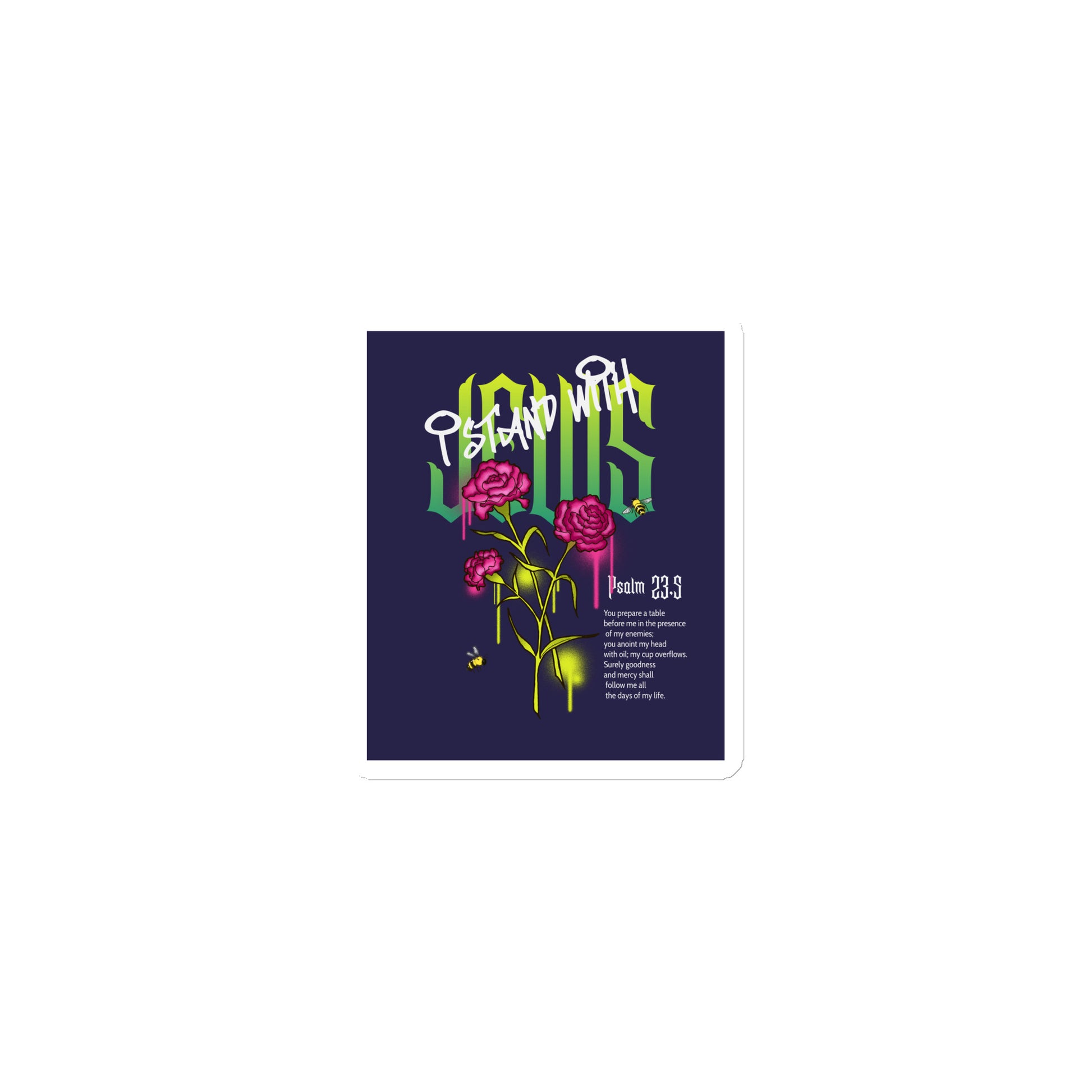 I Stand With Jews | Flower Christian Bible Verse | Die-Cut Magnet