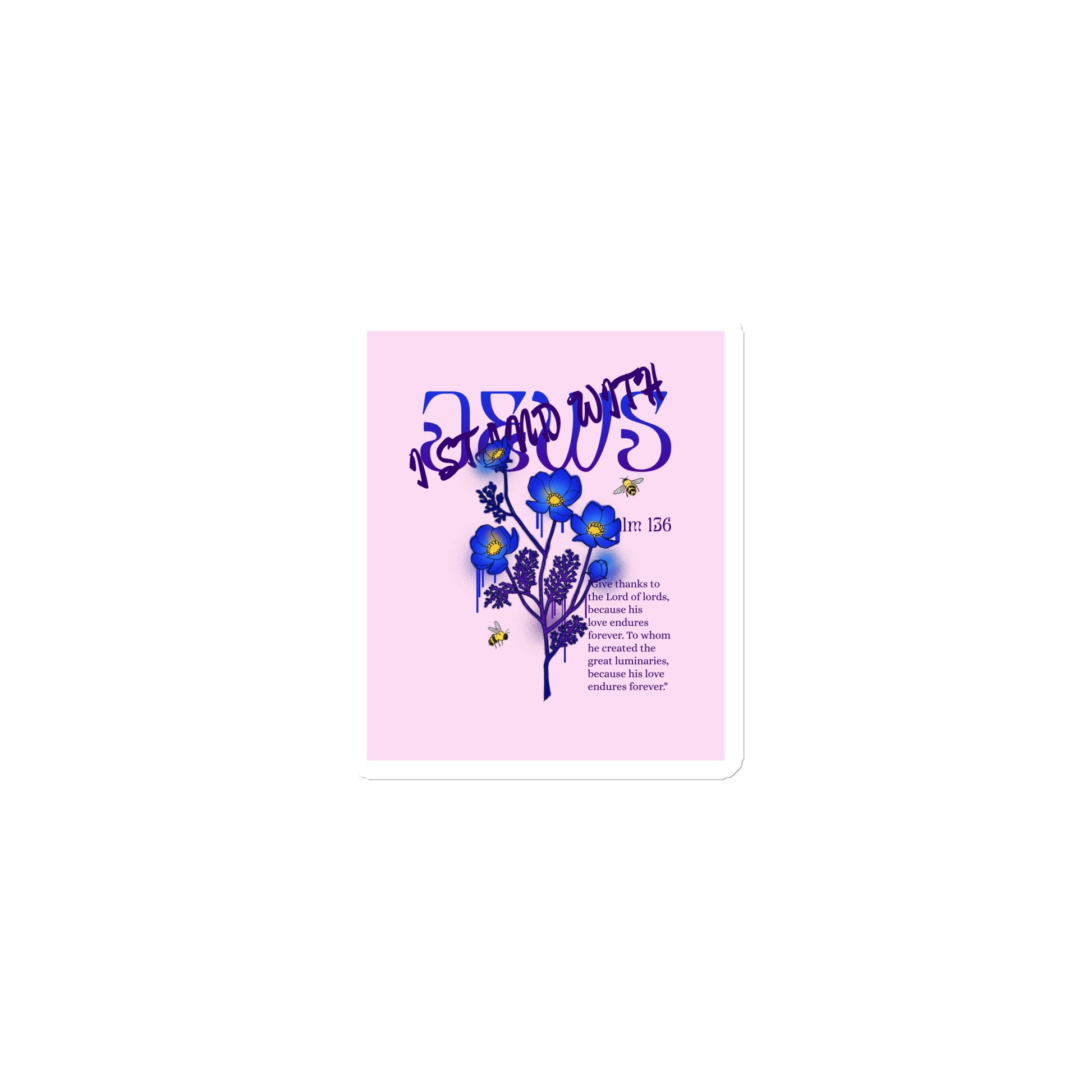 I Stand With Jews | Flower Christian Bible Verse | Die-Cut Magnet