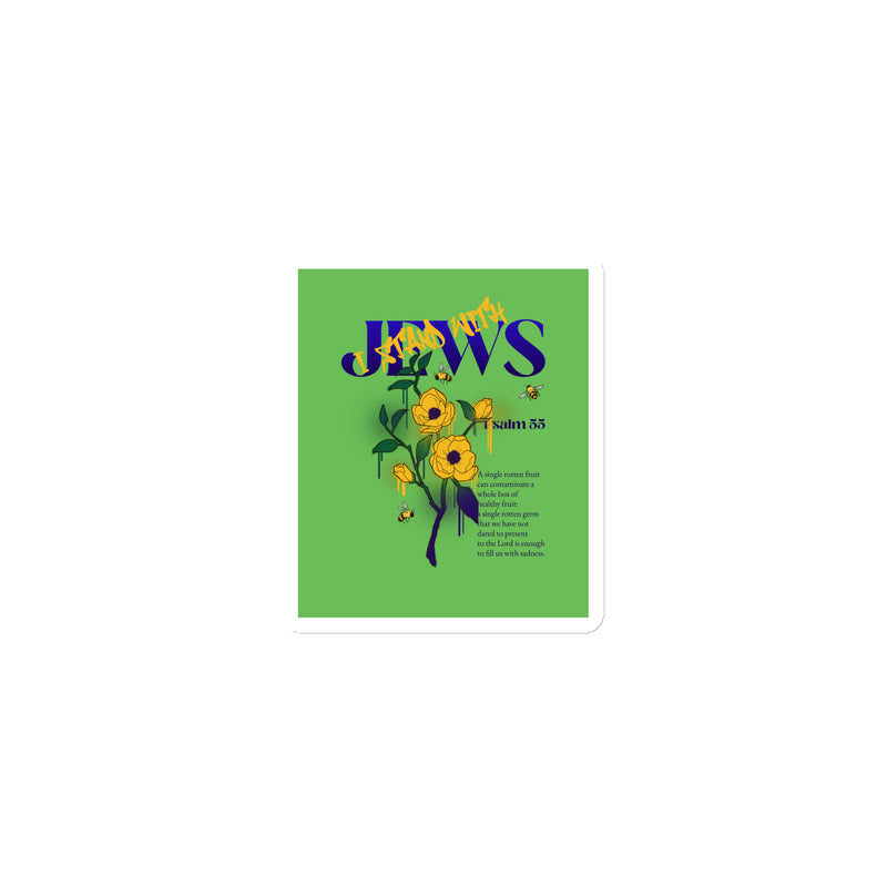 I Stand With Jews | Flower Christian Bible Verse | Die-Cut Magnet