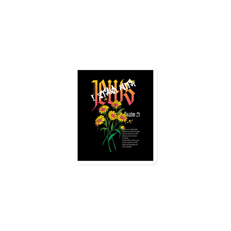 I Stand With Jews | Flower Christian Bible Verse | Die-Cut Magnet