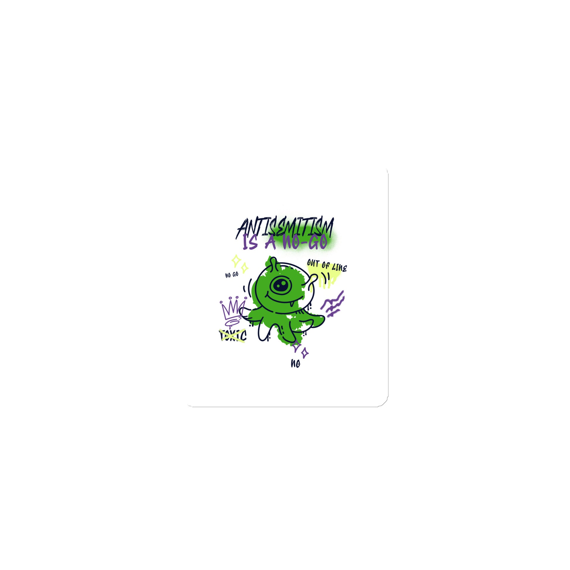 No Go Graffiti Doodle | Antisemitism | Die-Cut Magnet