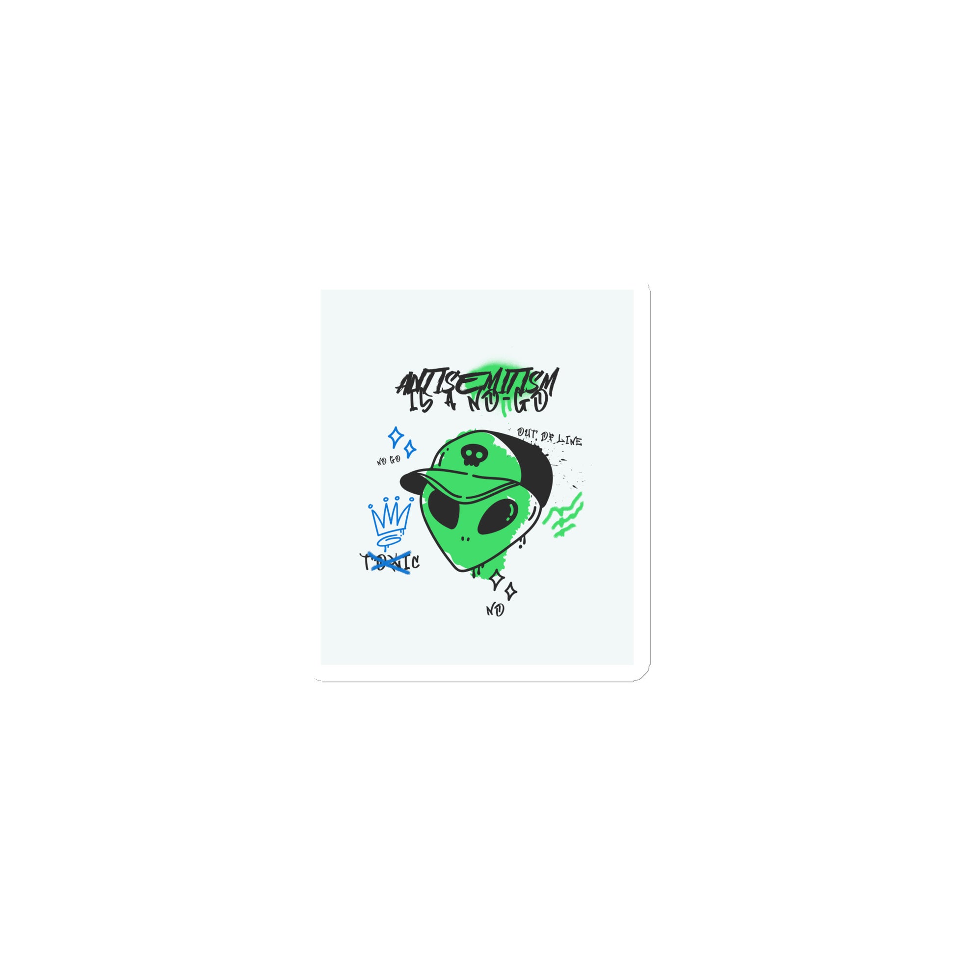 No Go Graffiti Doodle | Antisemitism | Die-Cut Magnet