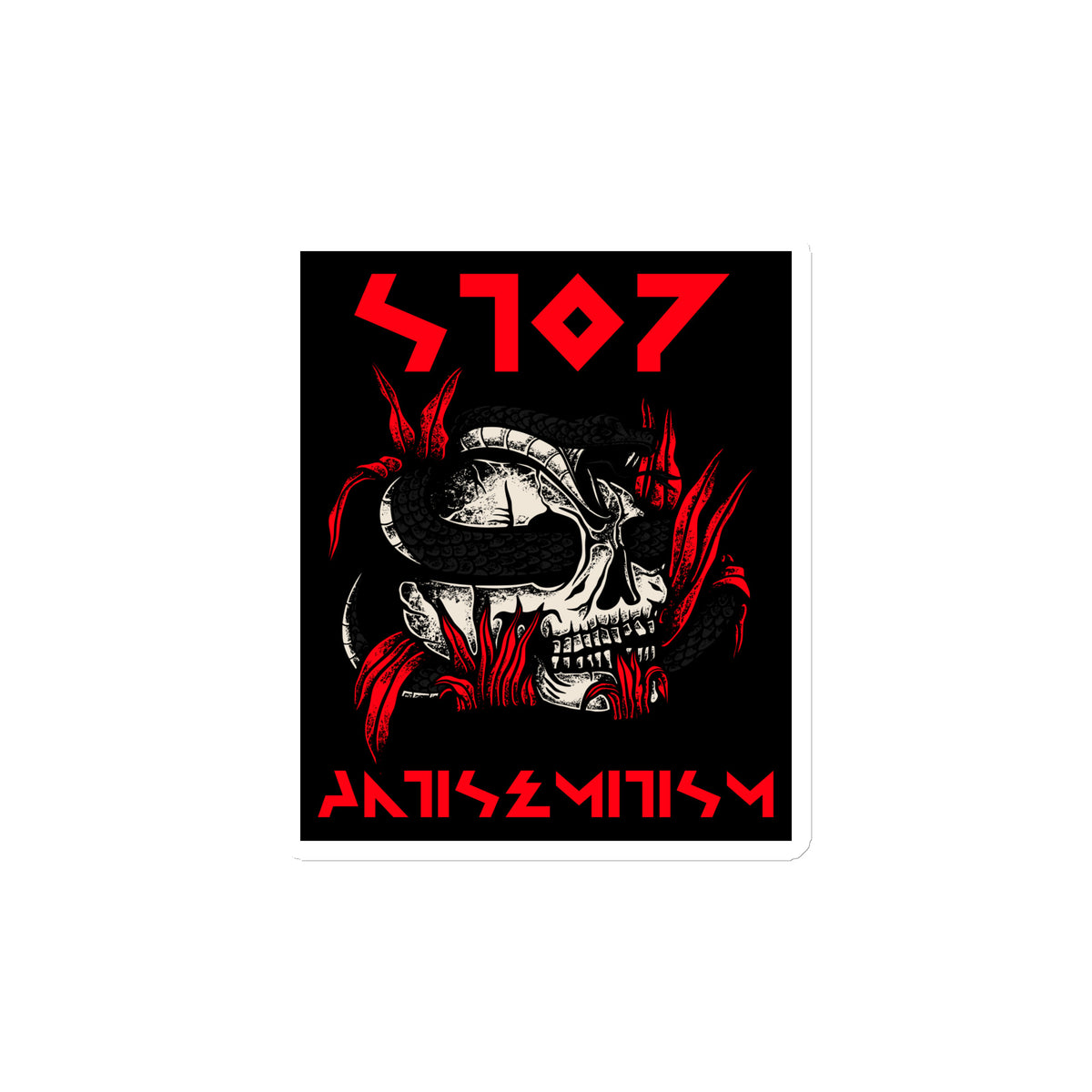 Red Fight | Antisemitism | Die-Cut Magnet Jouparty