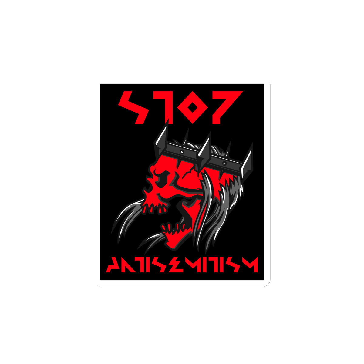 Red Fight | Antisemitism | Die-Cut Magnet Jouparty