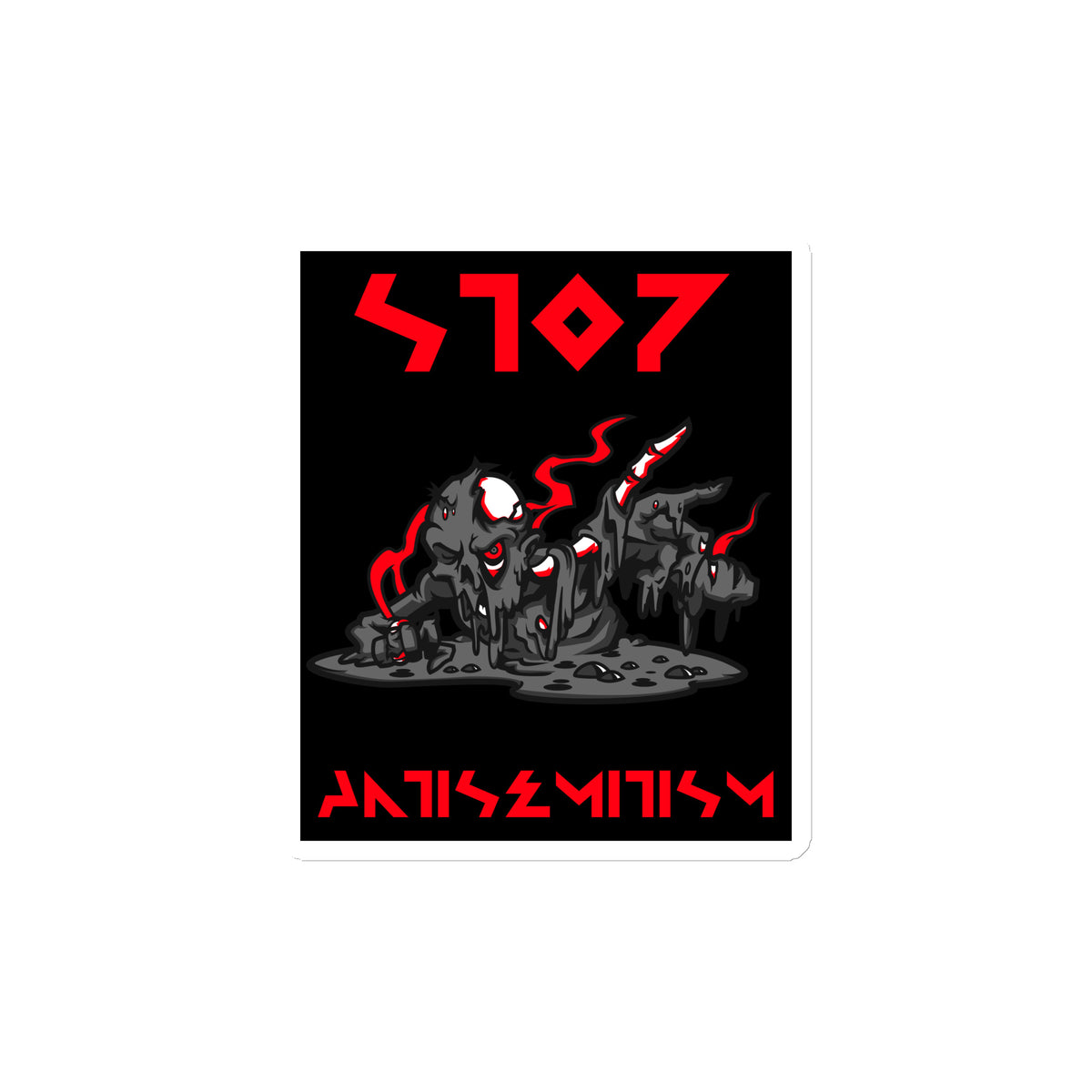 Red Fight | Antisemitism | Die-Cut Magnet Jouparty
