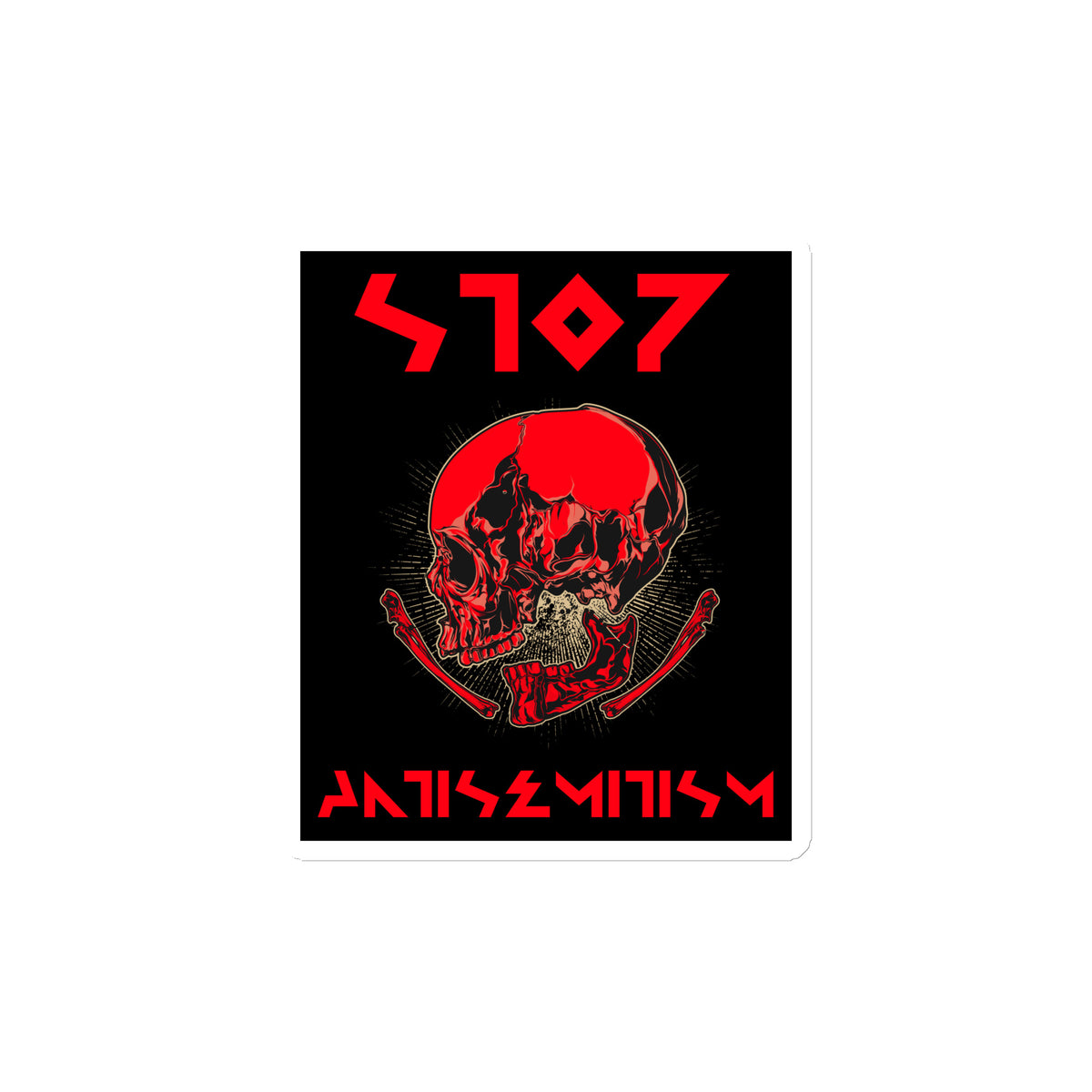Red Fight | Antisemitism | Die-Cut Magnet Jouparty