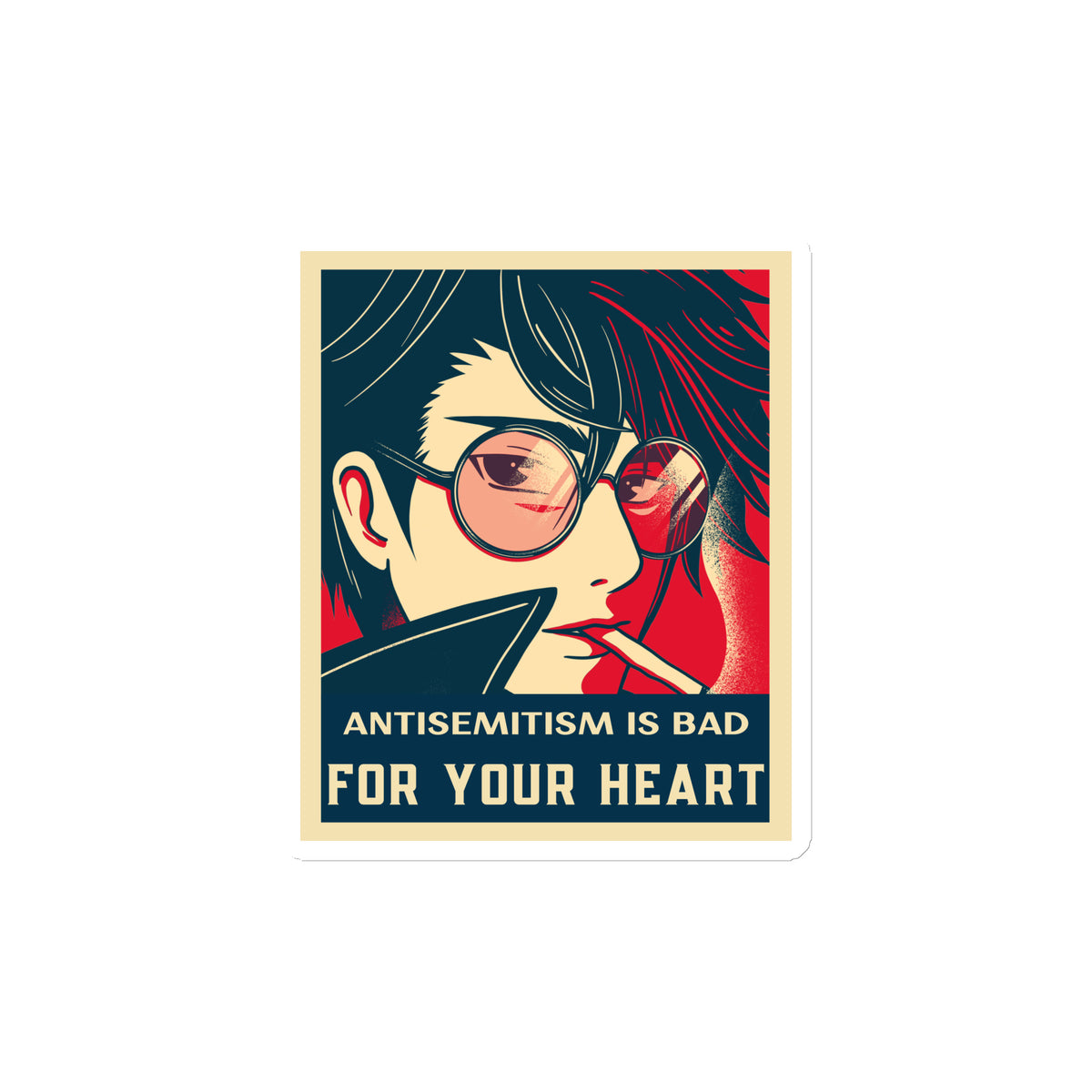 Anime Hero | Antisemitism | Die-Cut Magnet Jouparty