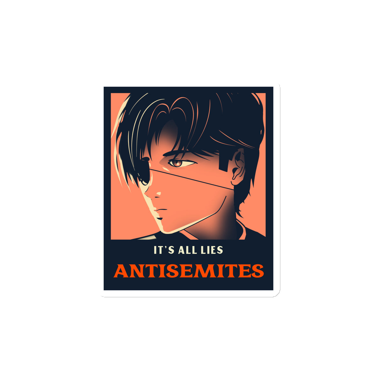 Anime Hero | Antisemitism | Die-Cut Magnet Jouparty