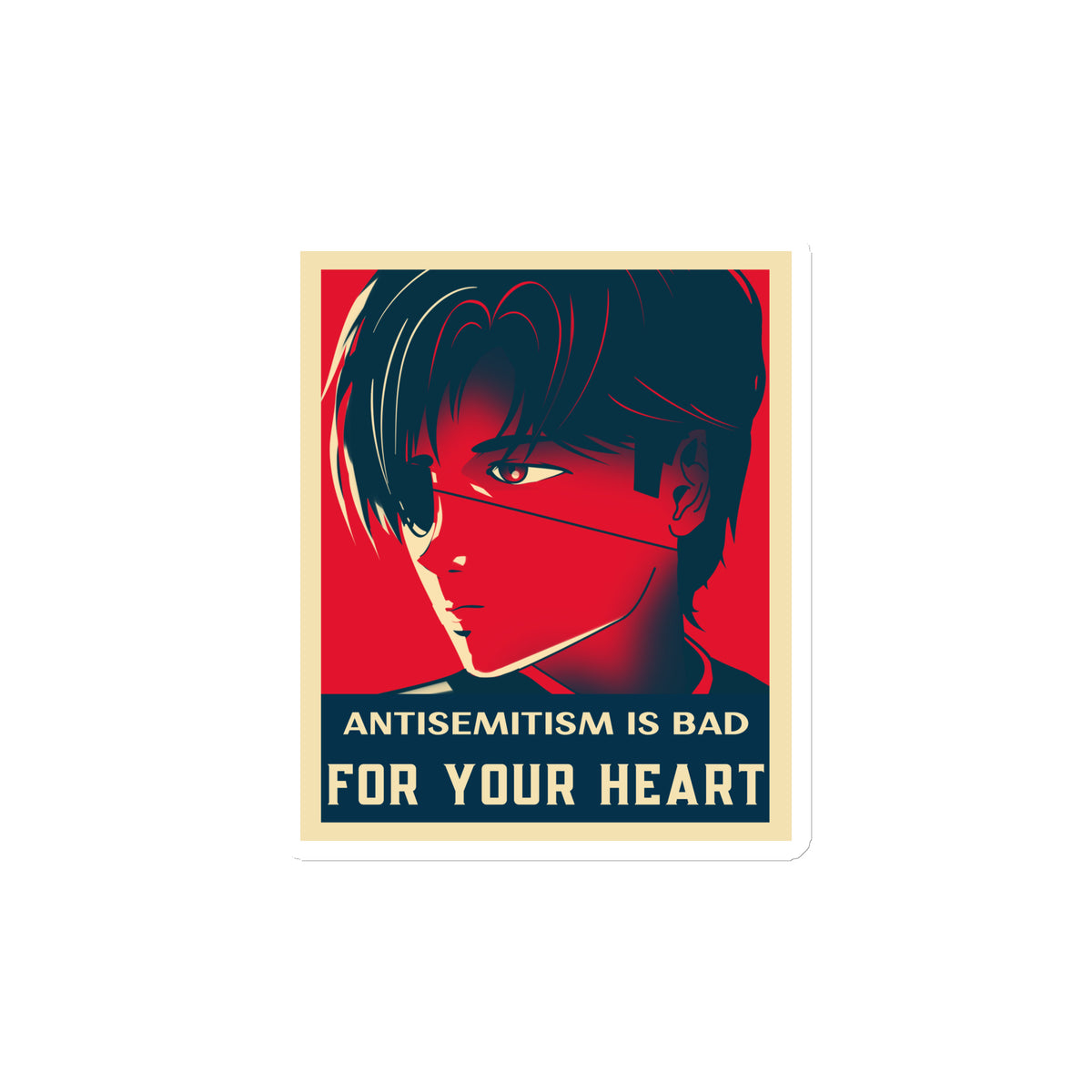 Anime Hero | Antisemitism | Die-Cut Magnet Jouparty