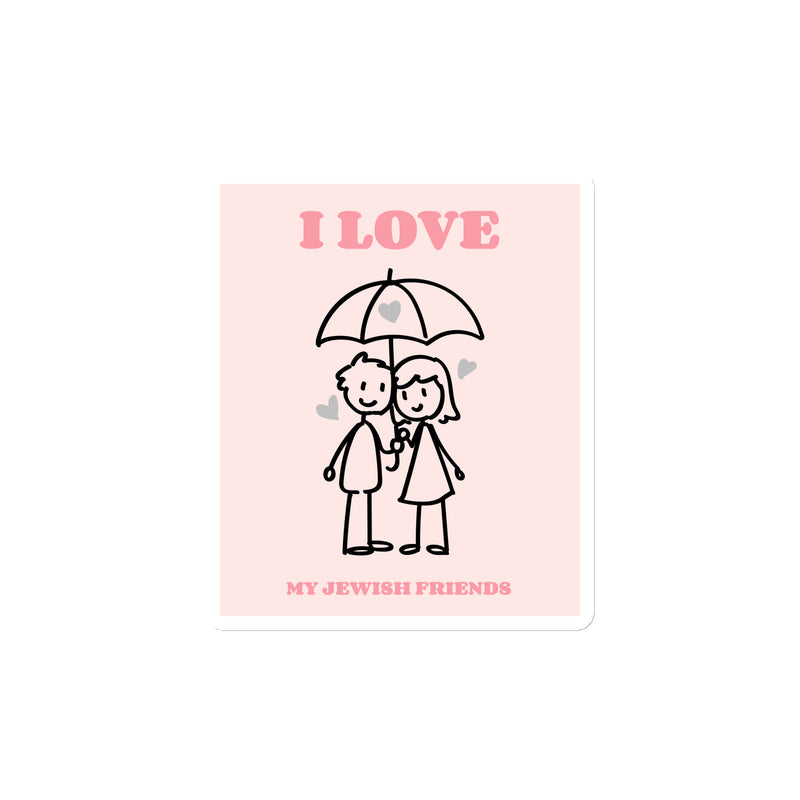 I Love My Jewish Friends | Pink Edition | Die-Cut Magnet