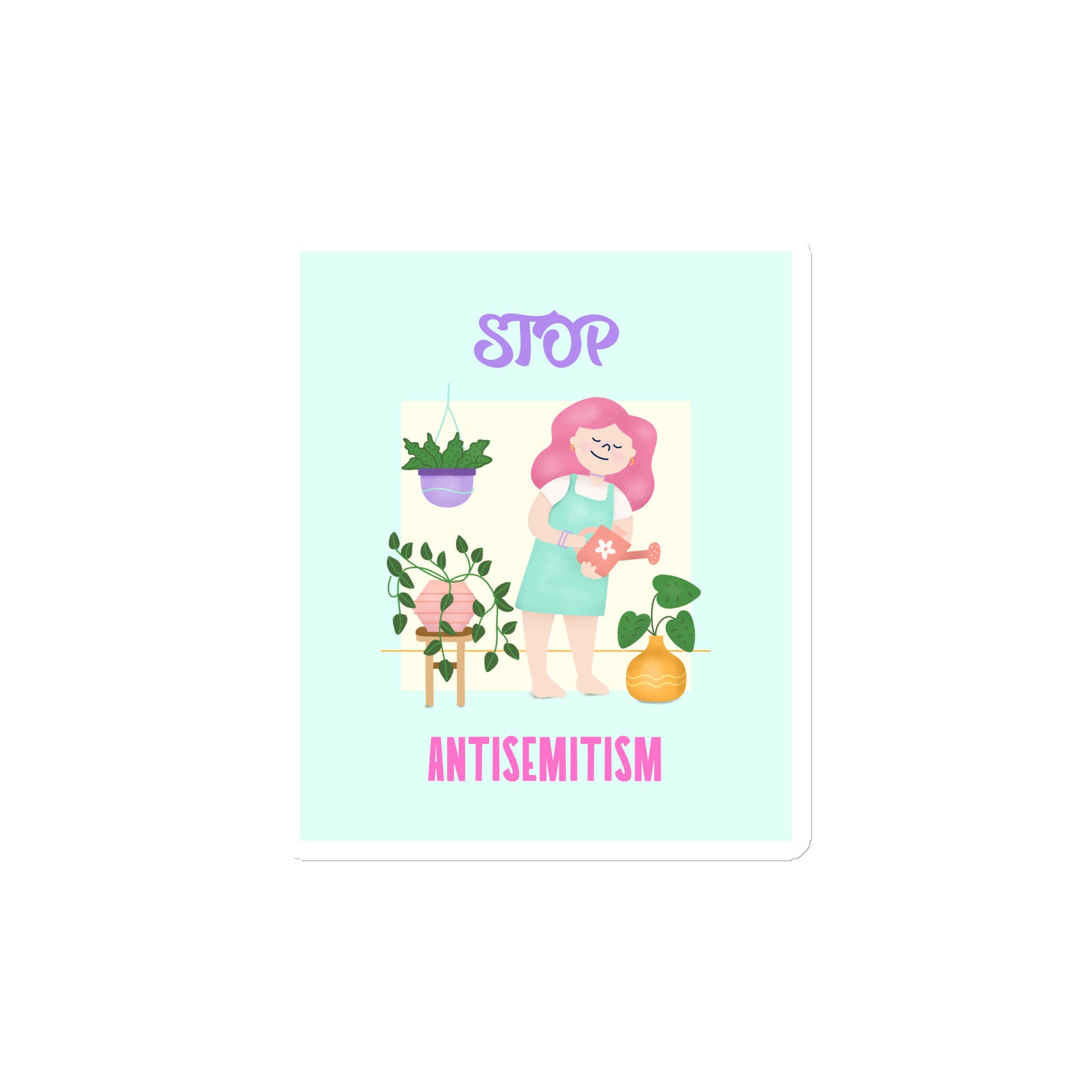 Stop Antisemitism | Plants & Flowers Edition | Die-Cut Magnet