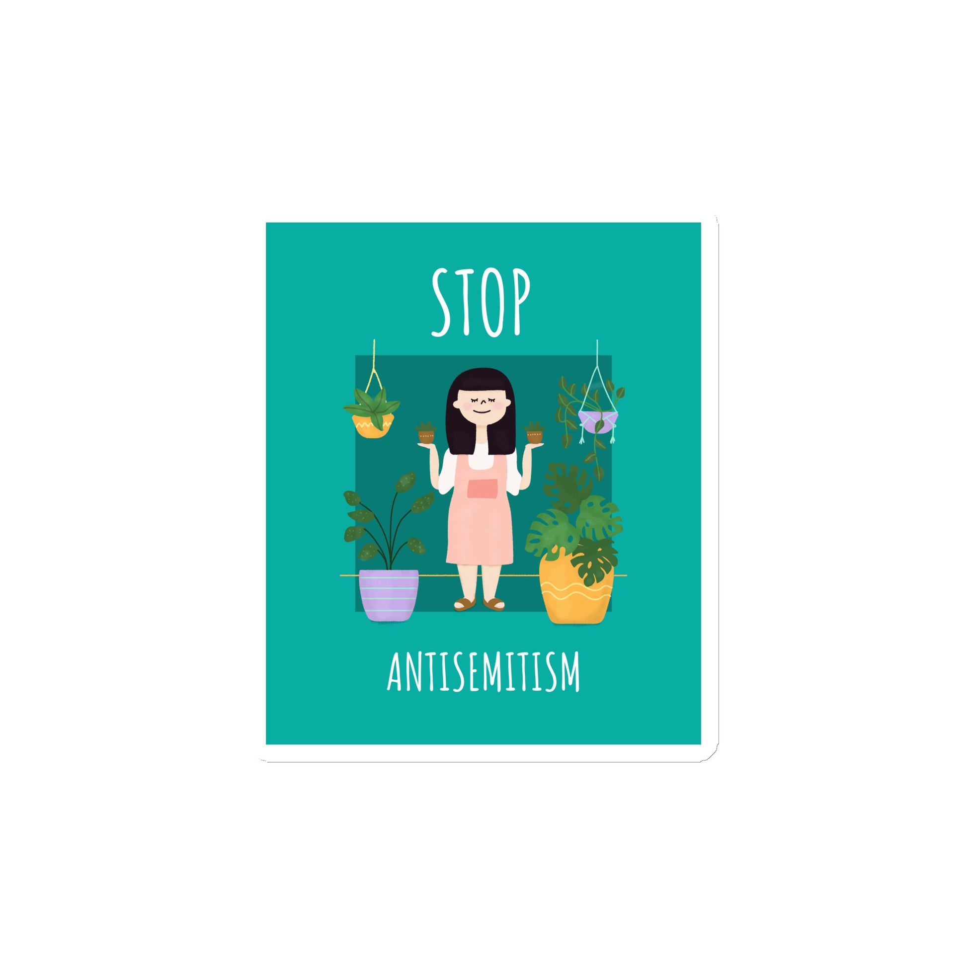Stop Antisemitism | Plants & Flowers Edition | Die-Cut Magnet