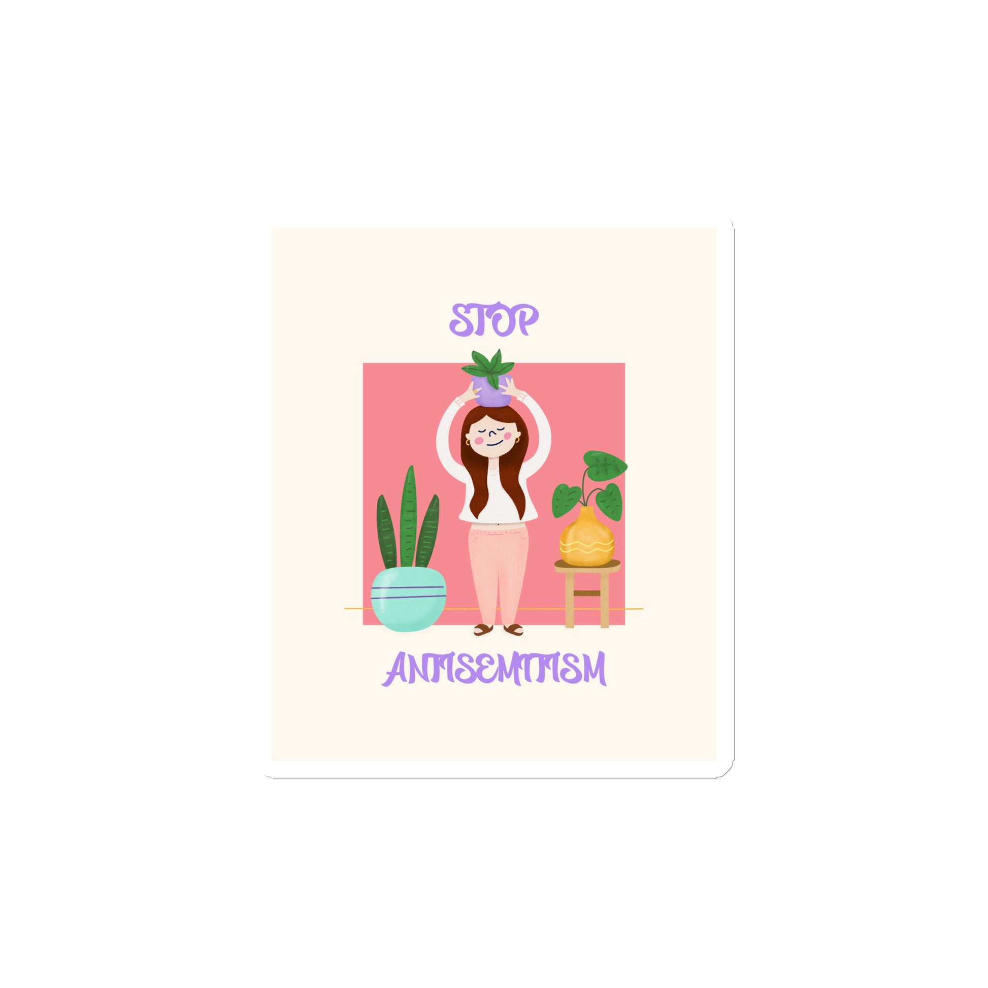Stop Antisemitism | Plants & Flowers Edition | Die-Cut Magnet
