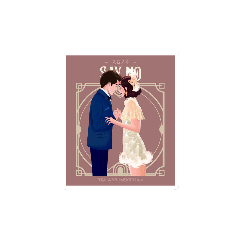 Art Deco Love Story | No Antisemitism | Die-Cut Magnet