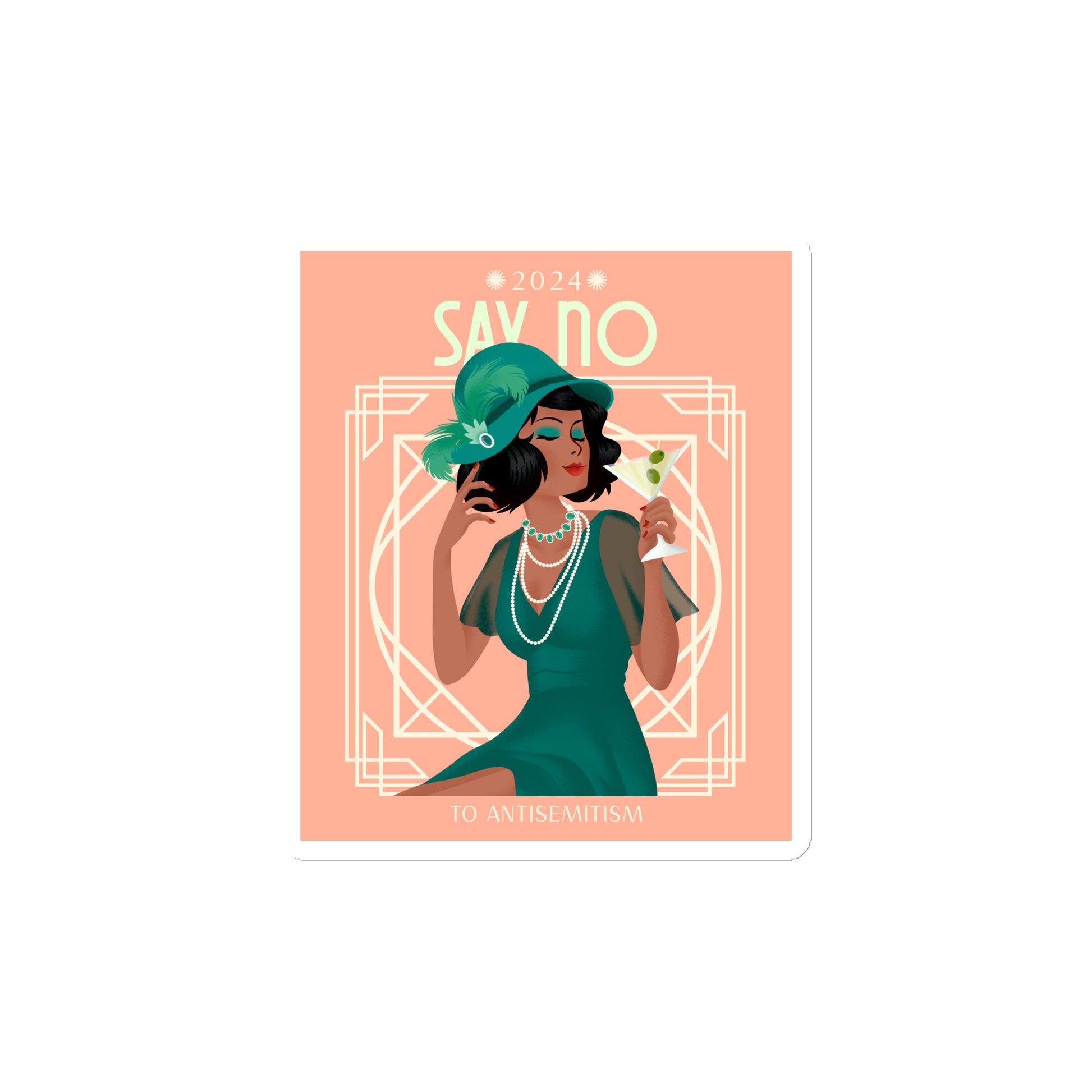 Art Deco Love Story | No Antisemitism | Die-Cut Magnet