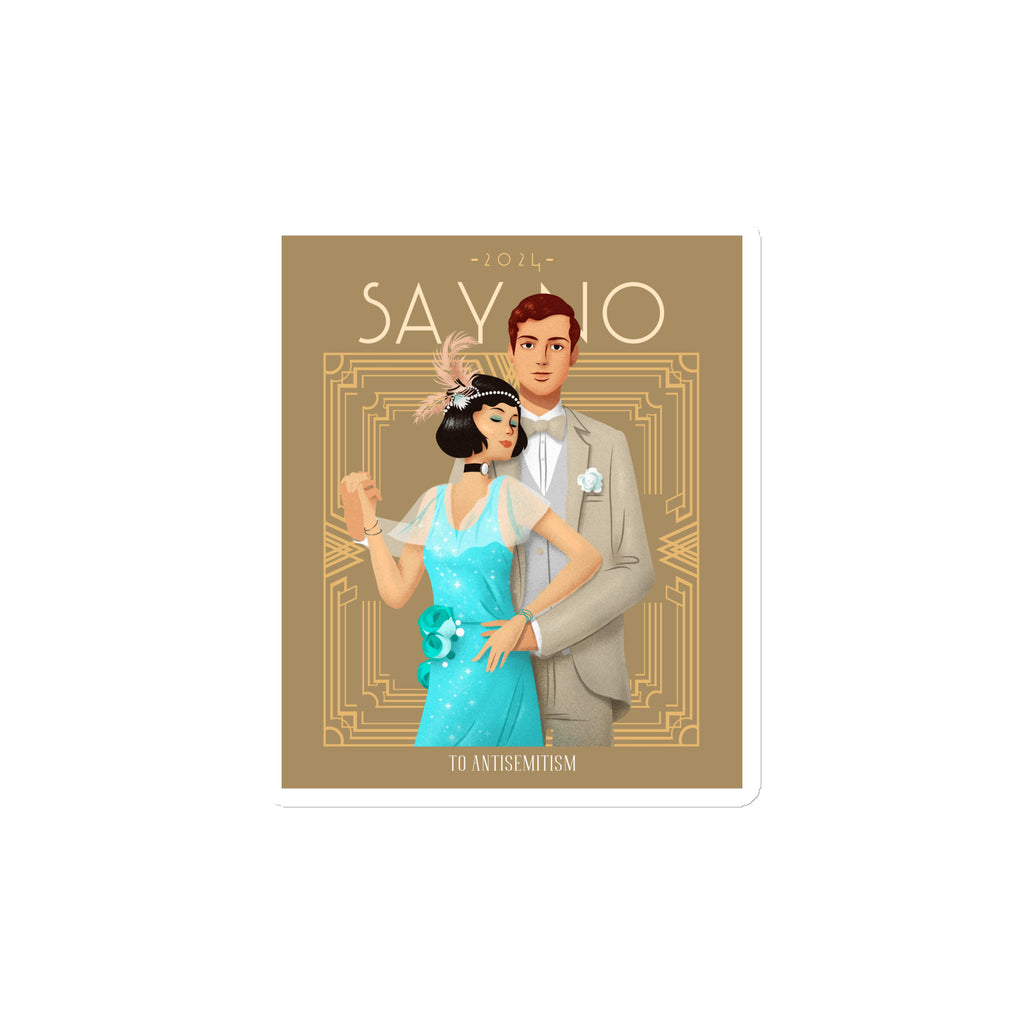 Art Deco Love Story | No Antisemitism | Die-Cut Magnet