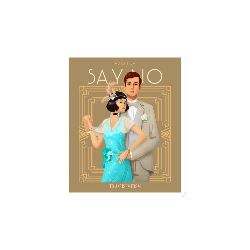 Art Deco Love Story | No Antisemitism | Die-Cut Magnet