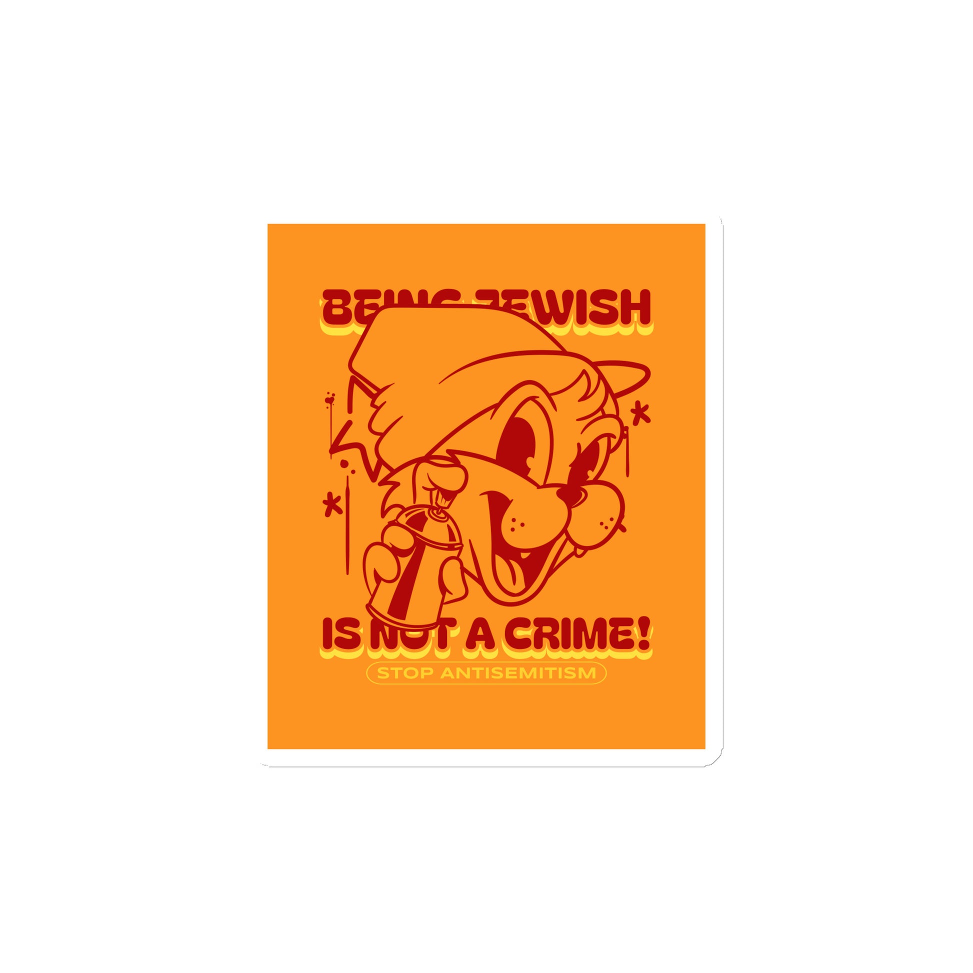 Streetart Graffiti Cartoon | Antisemitism | Die-Cut Magnet