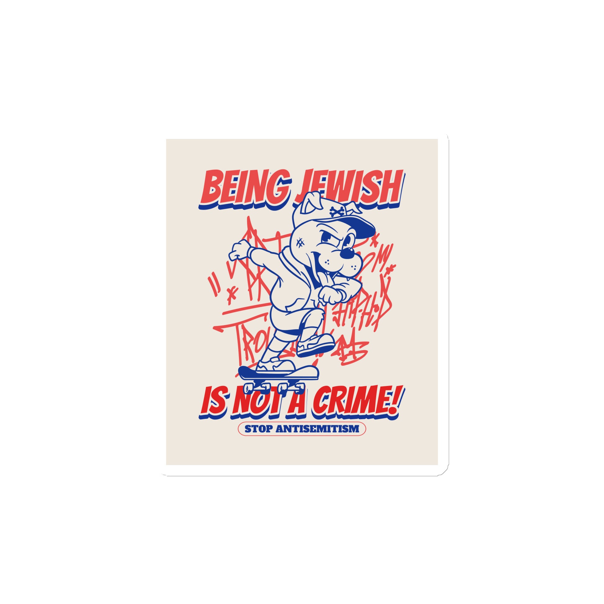 Streetart Graffiti Cartoon | Antisemitism | Die-Cut Magnet