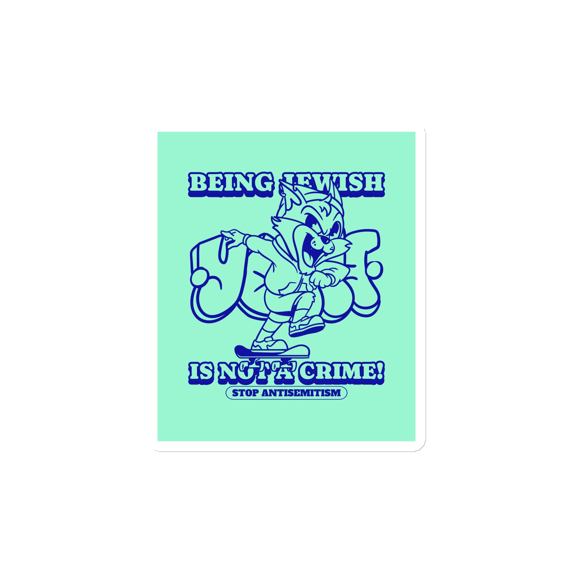 Streetart Graffiti Cartoon | Antisemitism | Die-Cut Magnet