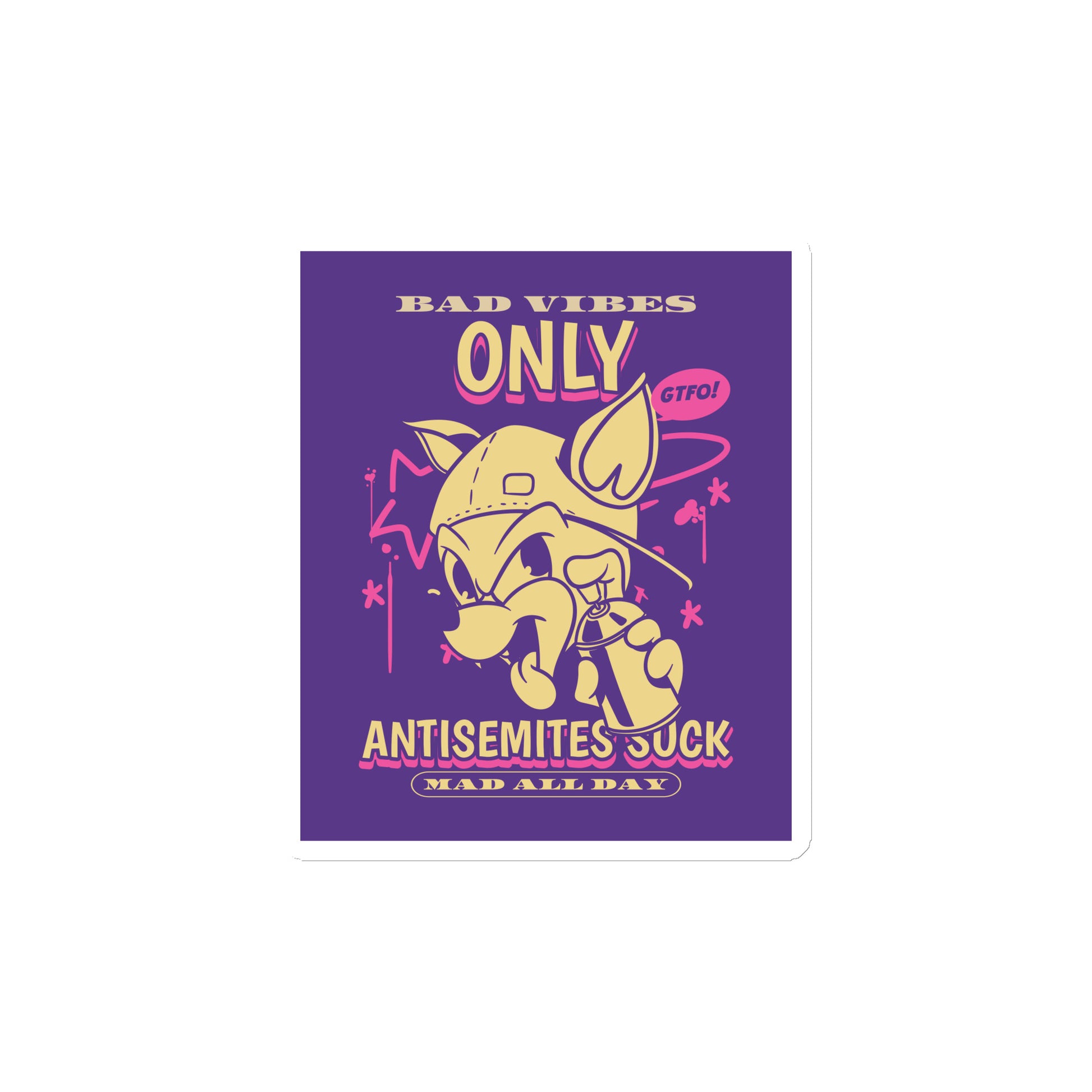 Streetart Graffiti Cartoon | Antisemitism | Die-Cut Magnet