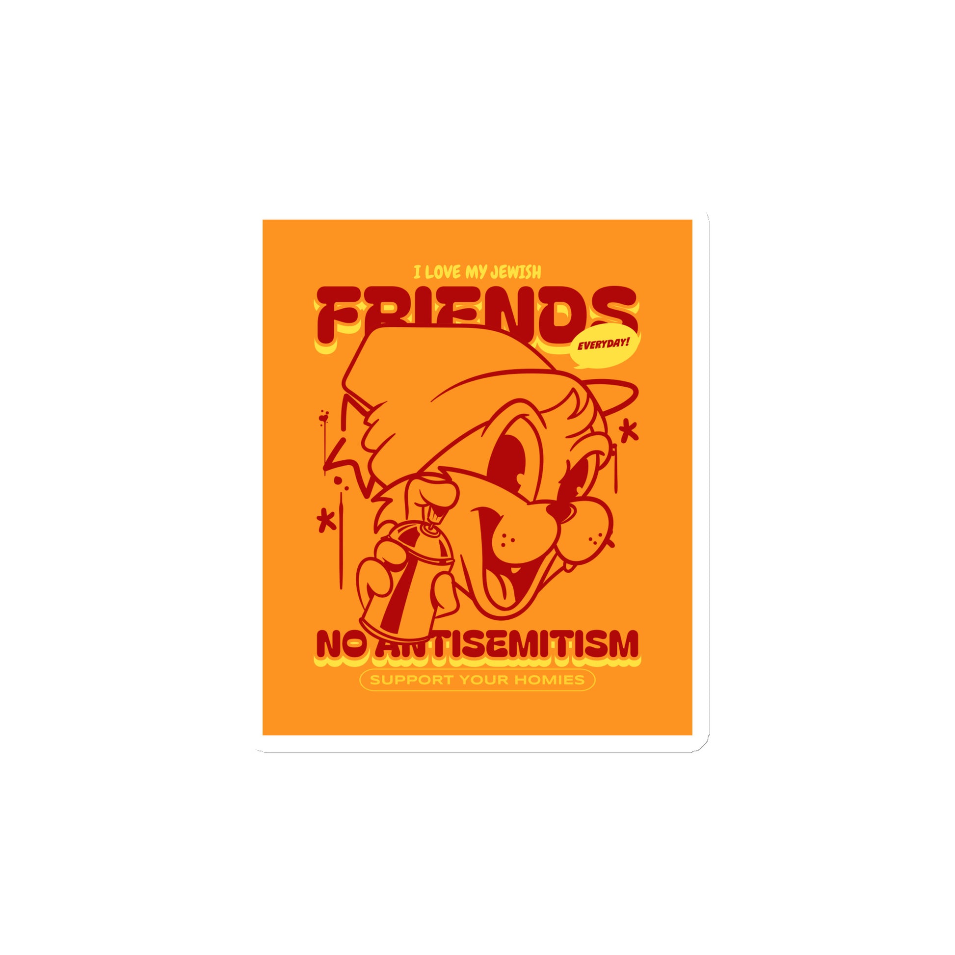 Streetart Graffiti Cartoon | Antisemitism | Die-Cut Magnet