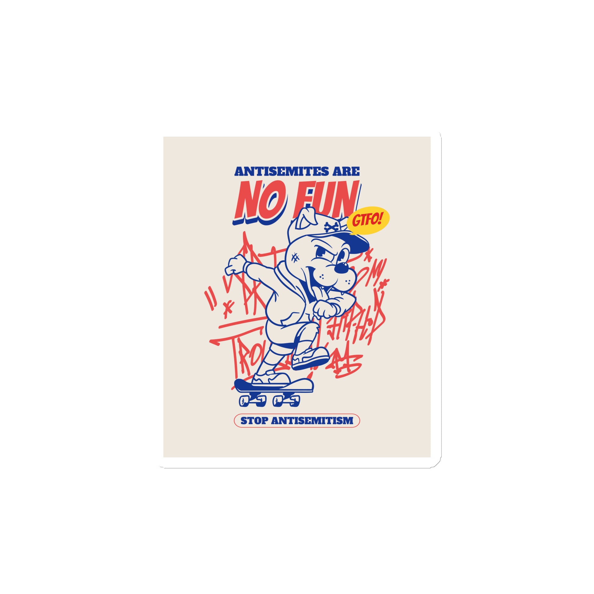 Streetart Graffiti Cartoon | Antisemitism | Die-Cut Magnet