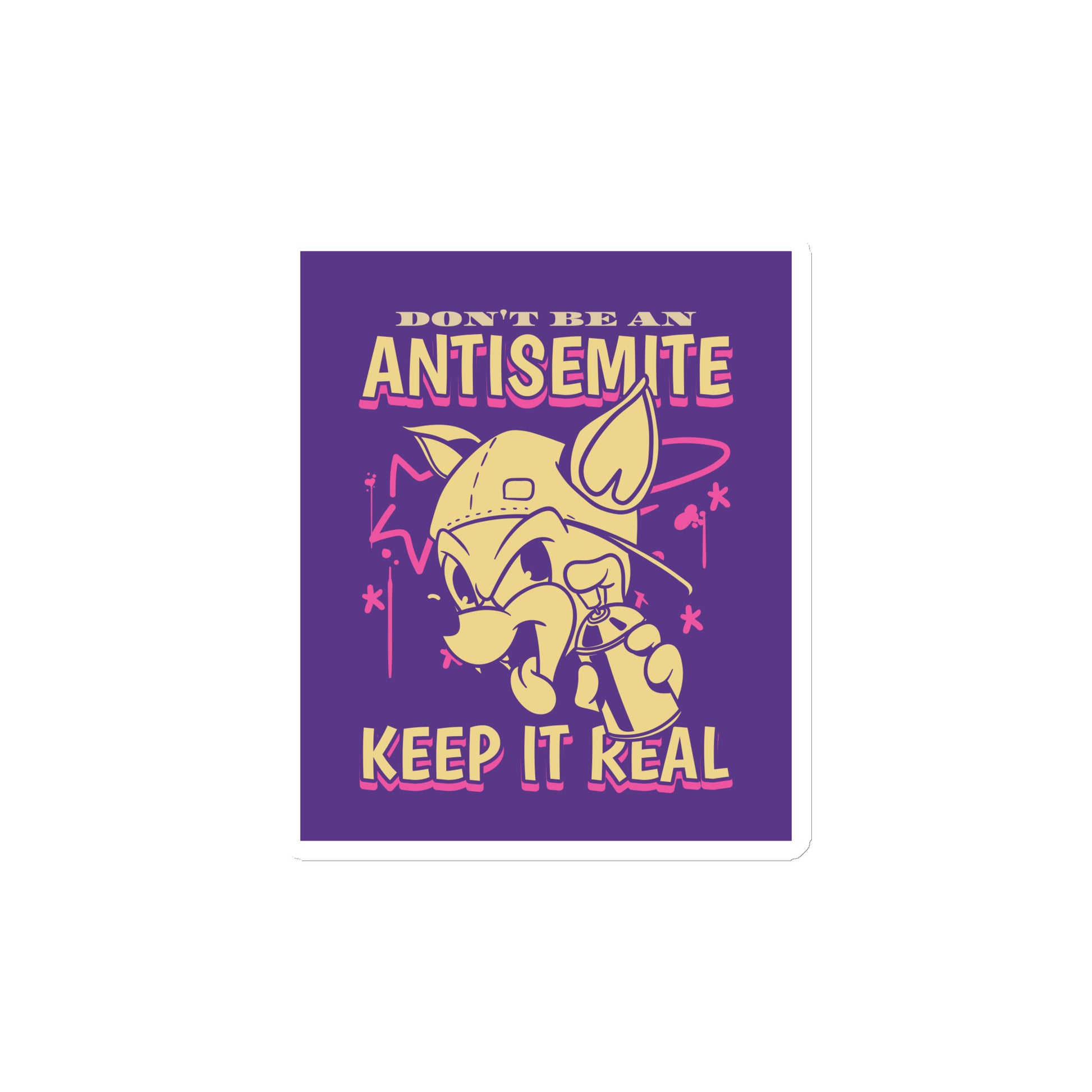 Streetart Graffiti Cartoon | Antisemitism | Die-Cut Magnet