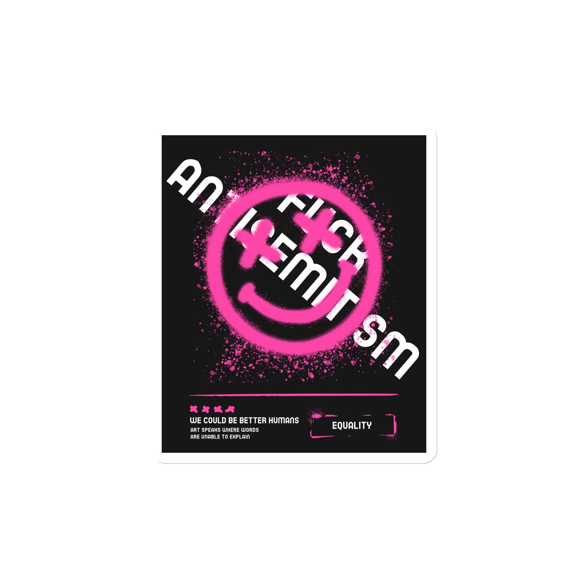 Fuck Antisemitism Graffiti | Die-Cut Magnet