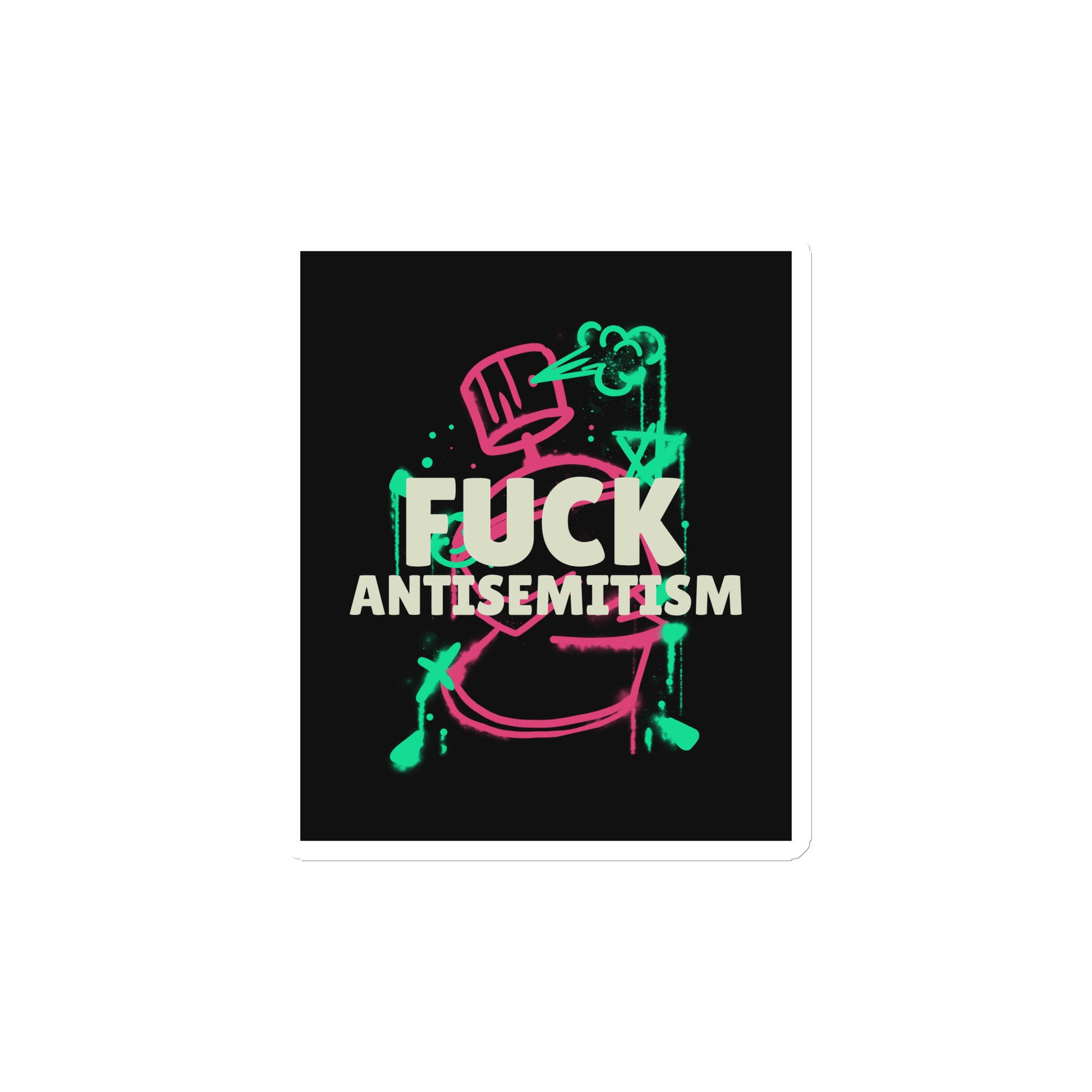 Fuck Antisemitism Graffiti | Die-Cut Magnet