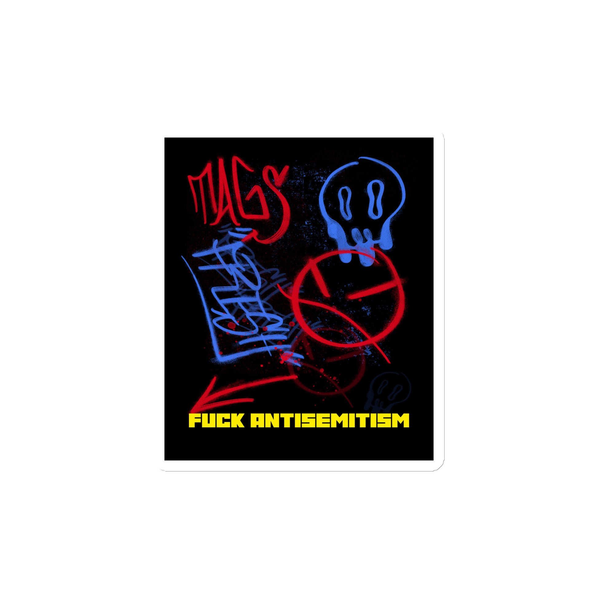 Fuck Antisemitism Graffiti | Die-Cut Magnet