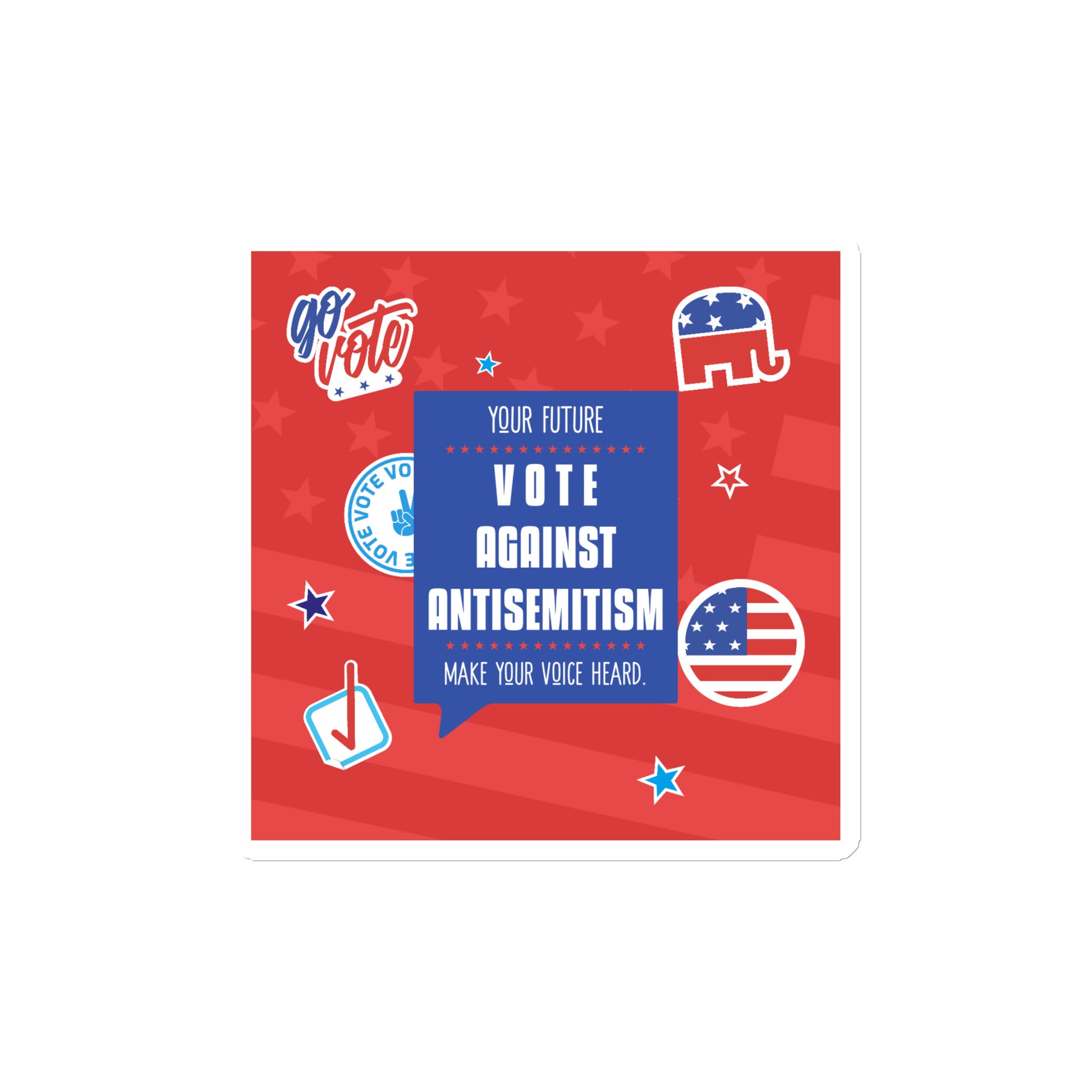 Vote Against Antisemitism | Die-Cut Magnet