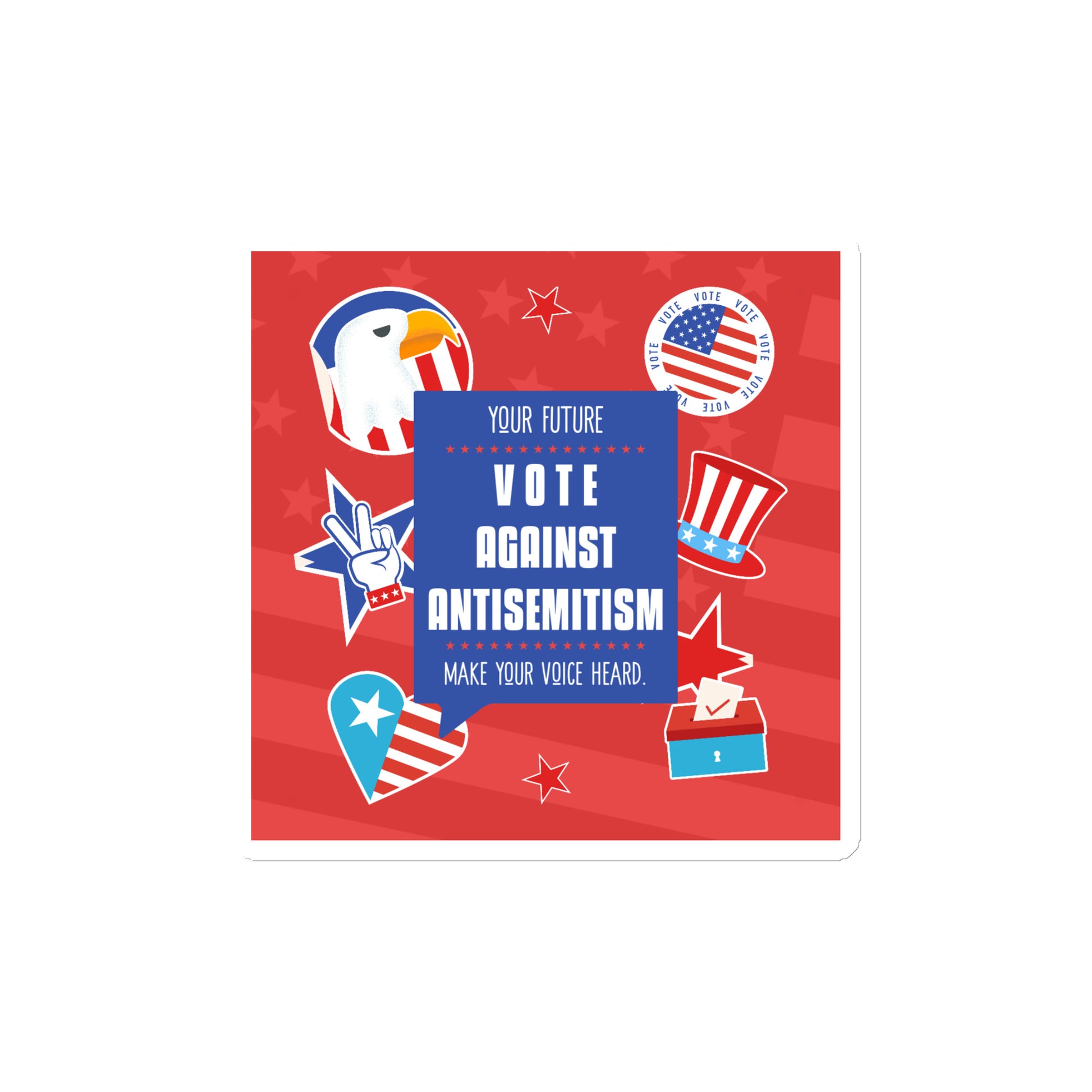 Vote Against Antisemitism | Die-Cut Magnet