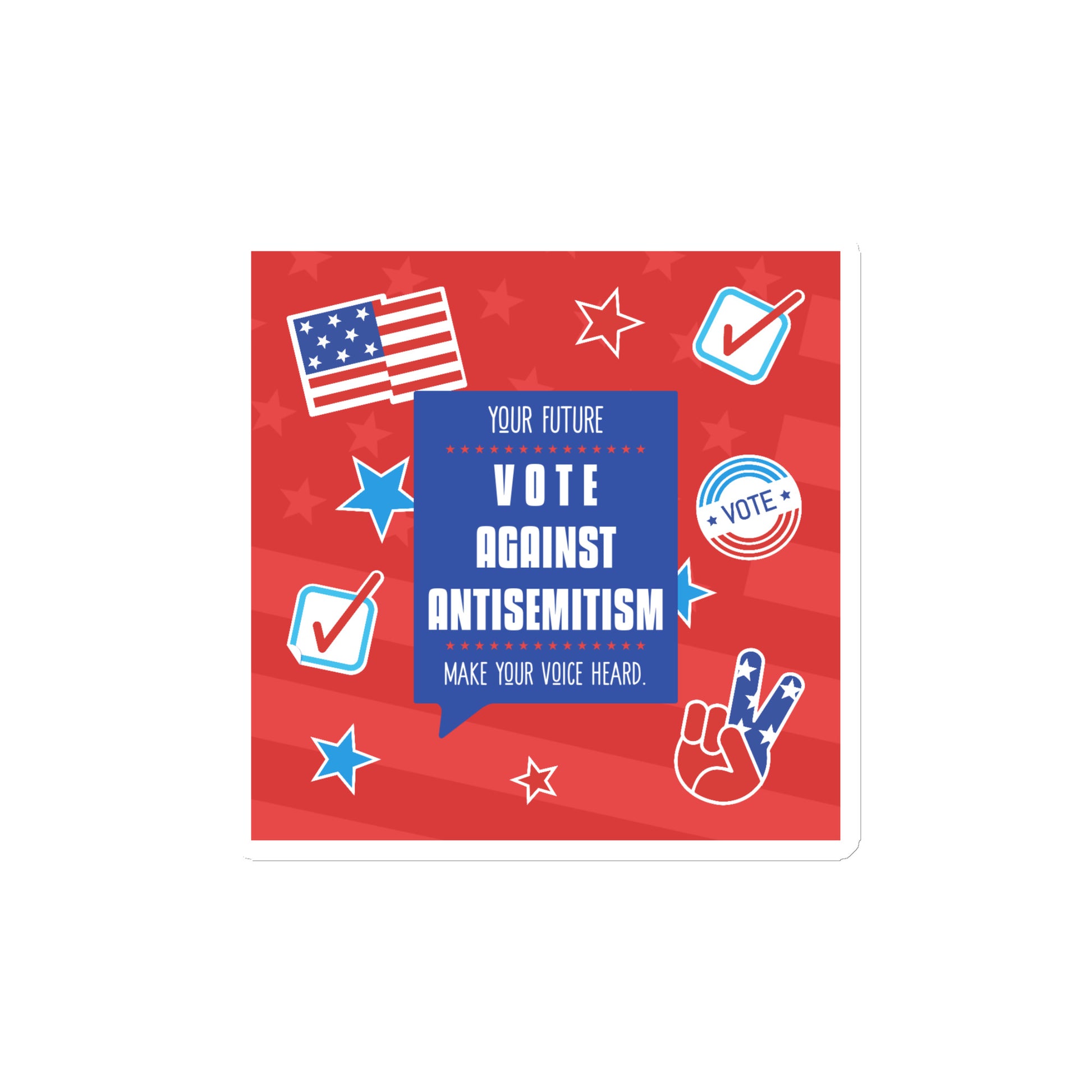 Vote Against Antisemitism | Die-Cut Magnet
