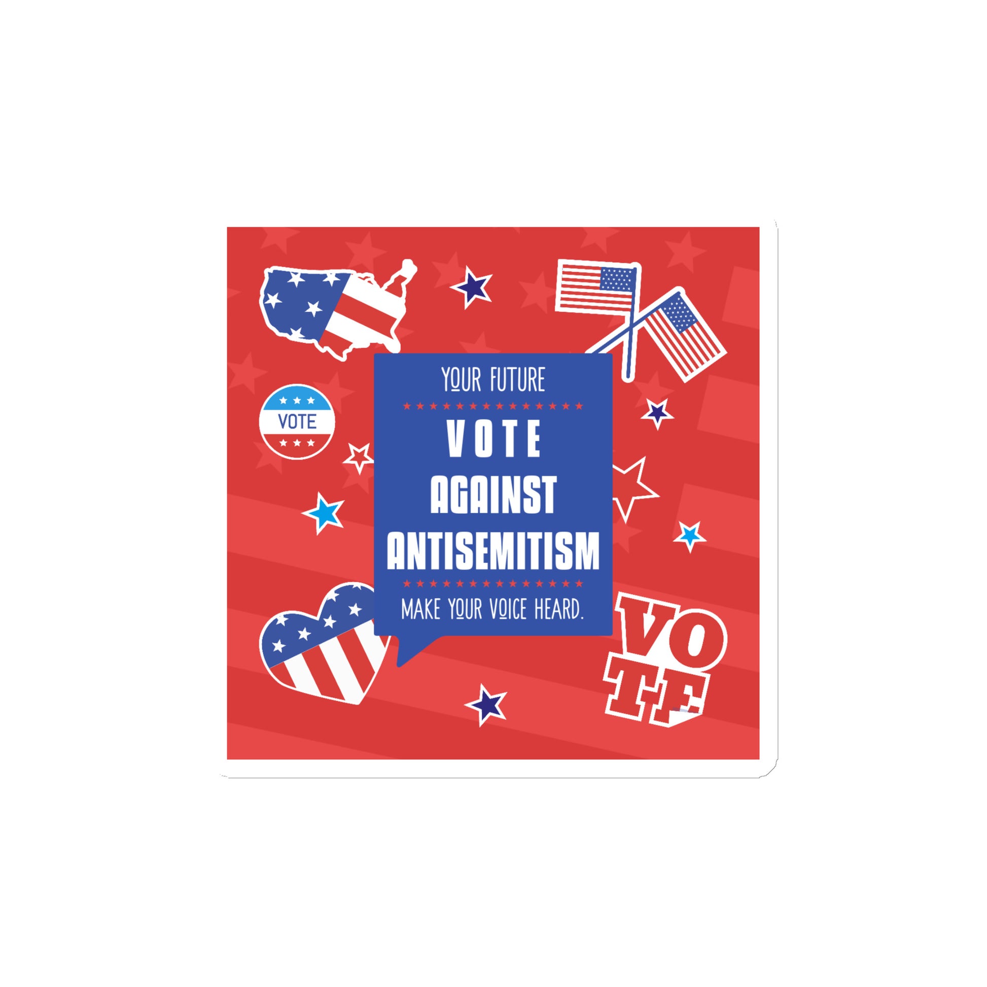 Vote Against Antisemitism | Die-Cut Magnet