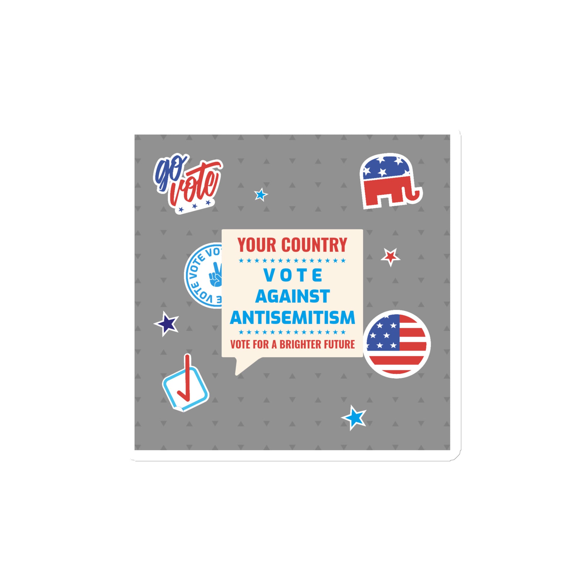 Vote Against Antisemitism | Die-Cut Magnet
