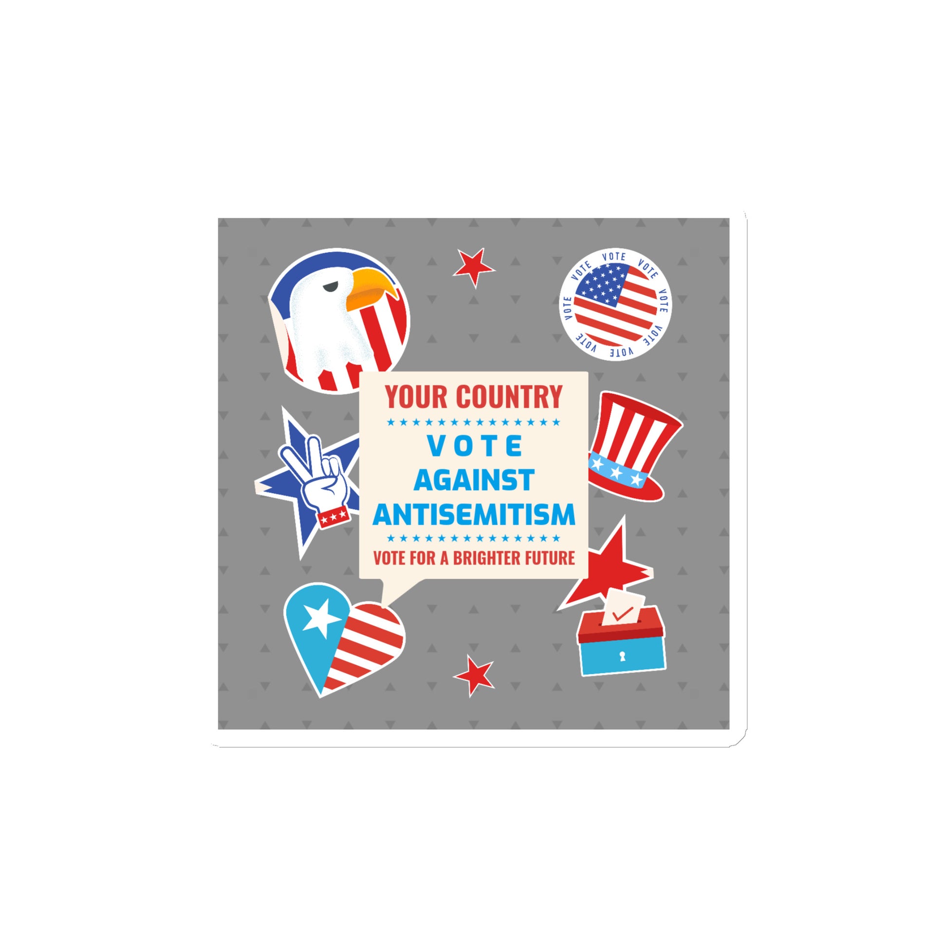 Vote Against Antisemitism | Die-Cut Magnet