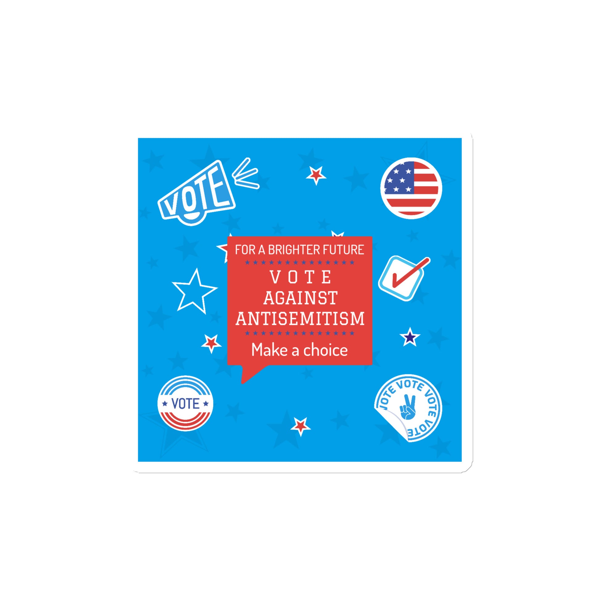 Vote Against Antisemitism | Die-Cut Magnet